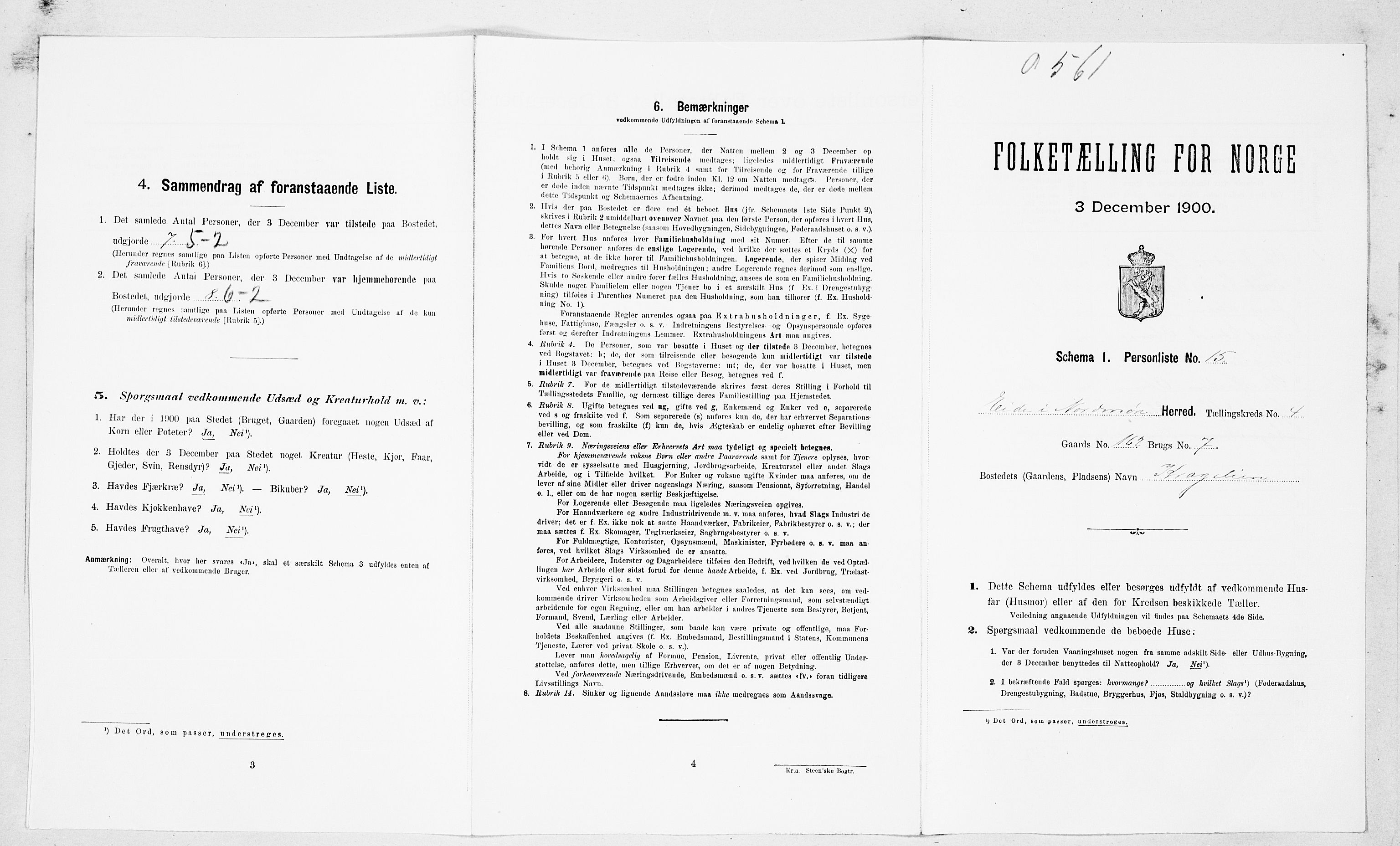 SAT, Folketelling 1900 for 1551 Eide herred, 1900, s. 264