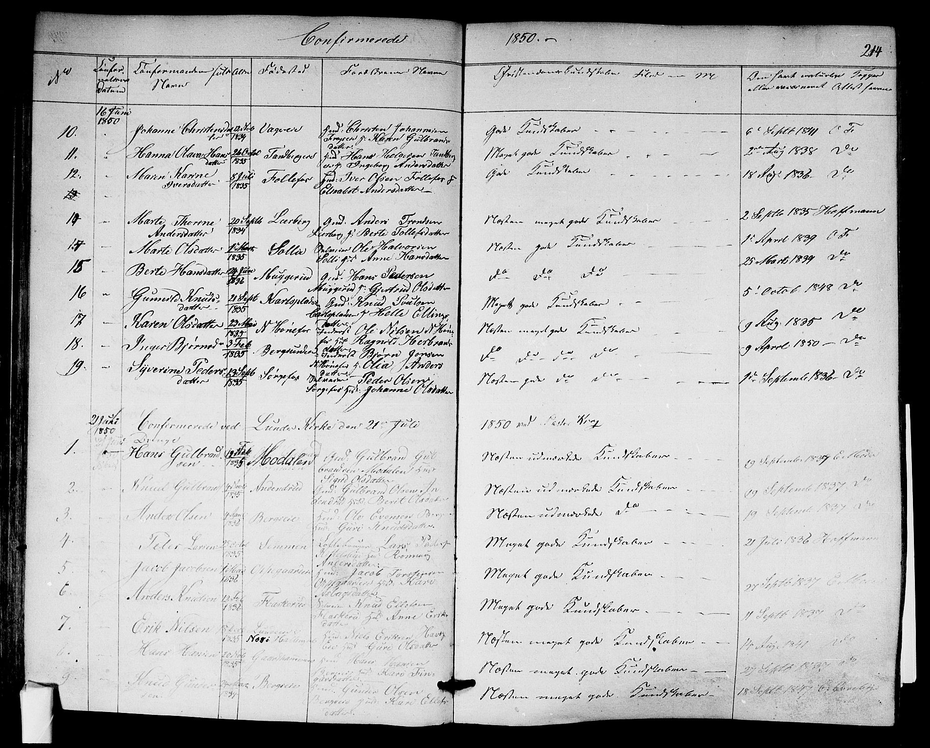 Norderhov kirkebøker, AV/SAKO-A-237/F/Fa/L0011: Ministerialbok nr. 11, 1847-1856, s. 214
