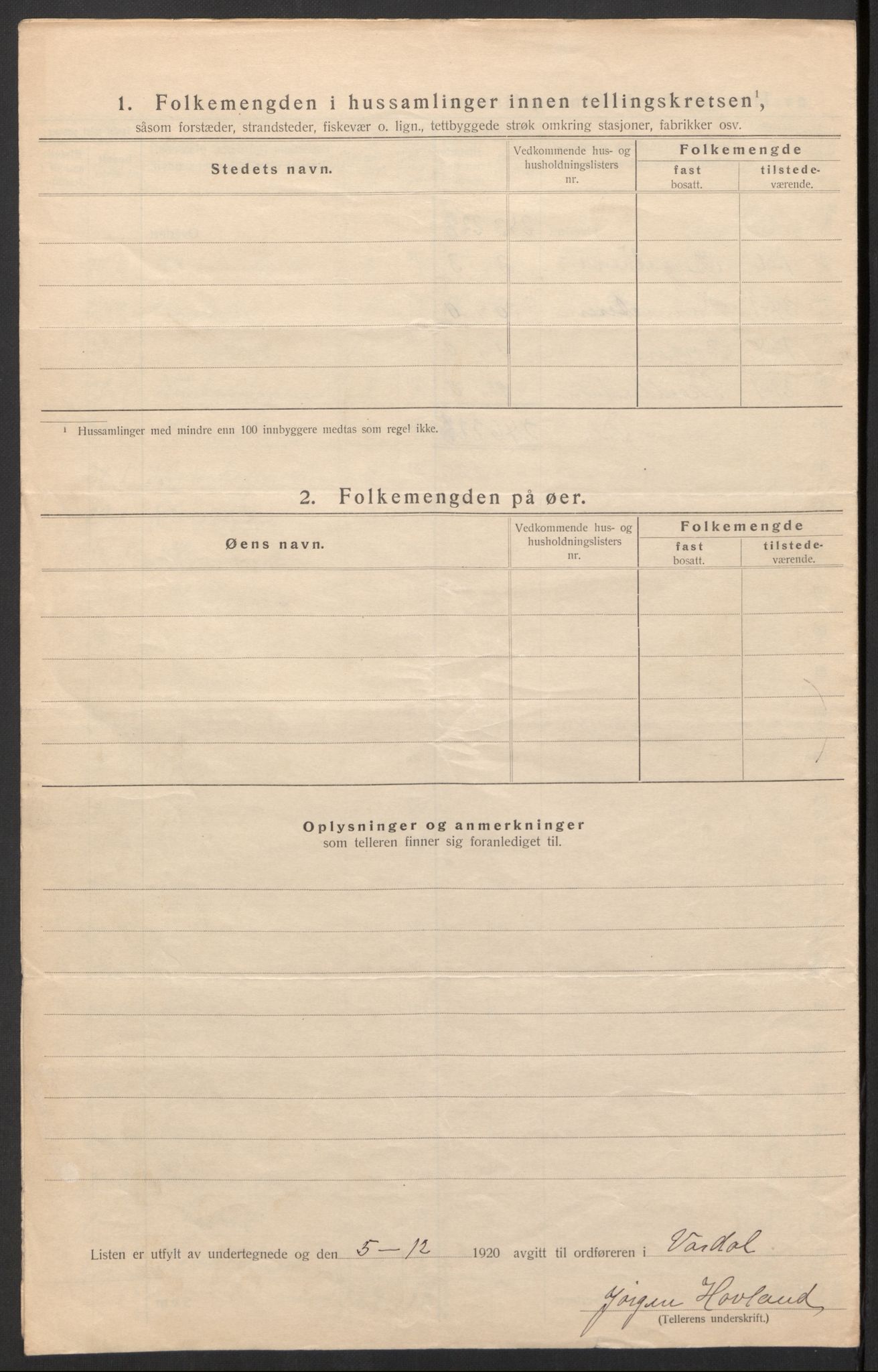 SAH, Folketelling 1920 for 0527 Vardal herred, 1920, s. 11