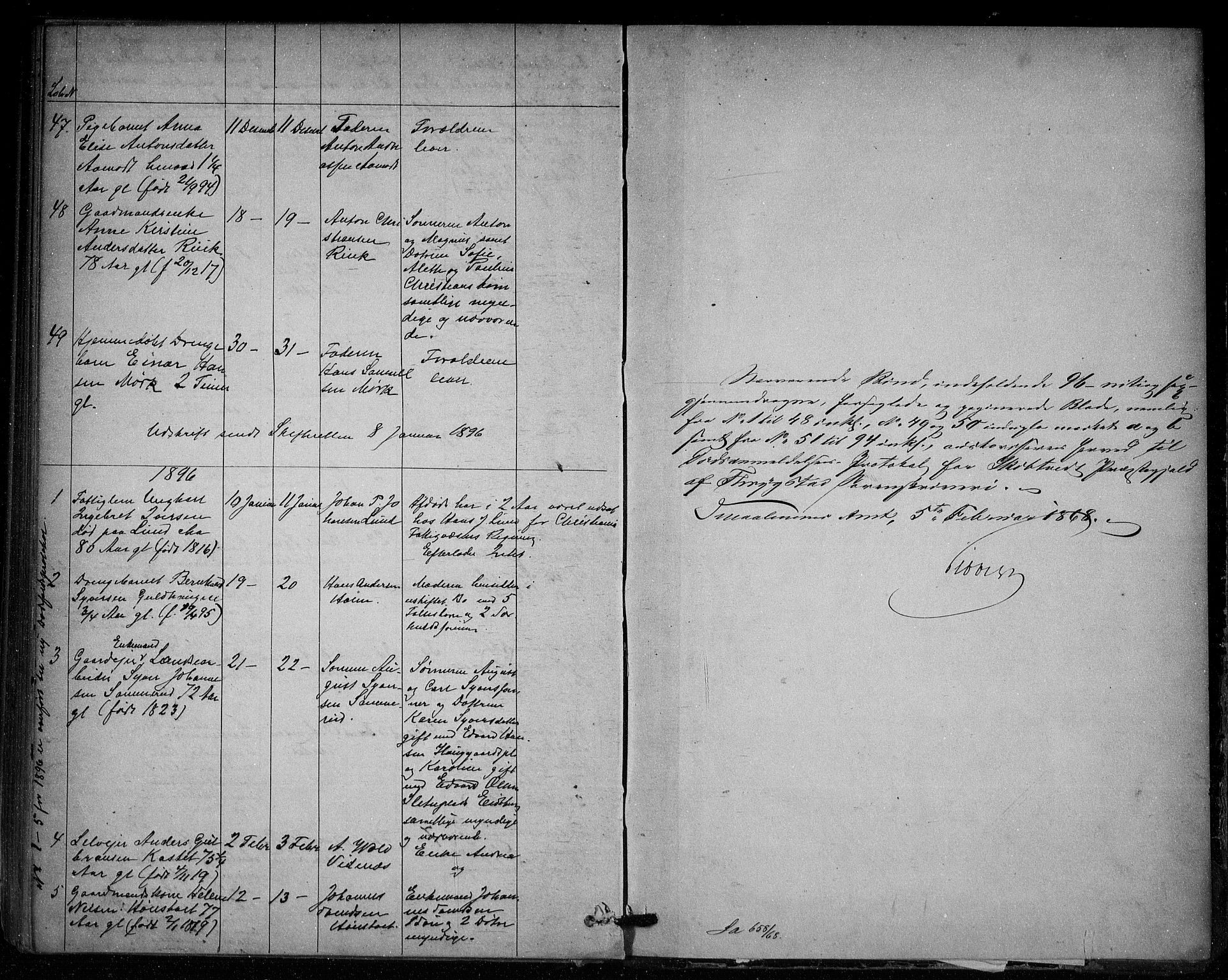 Skiptvet lensmannskontor, AV/SAO-A-10080/H/Ha/L0002: Dødsanmeldelsesprotokoll, 1868-1896, s. 94b-95a