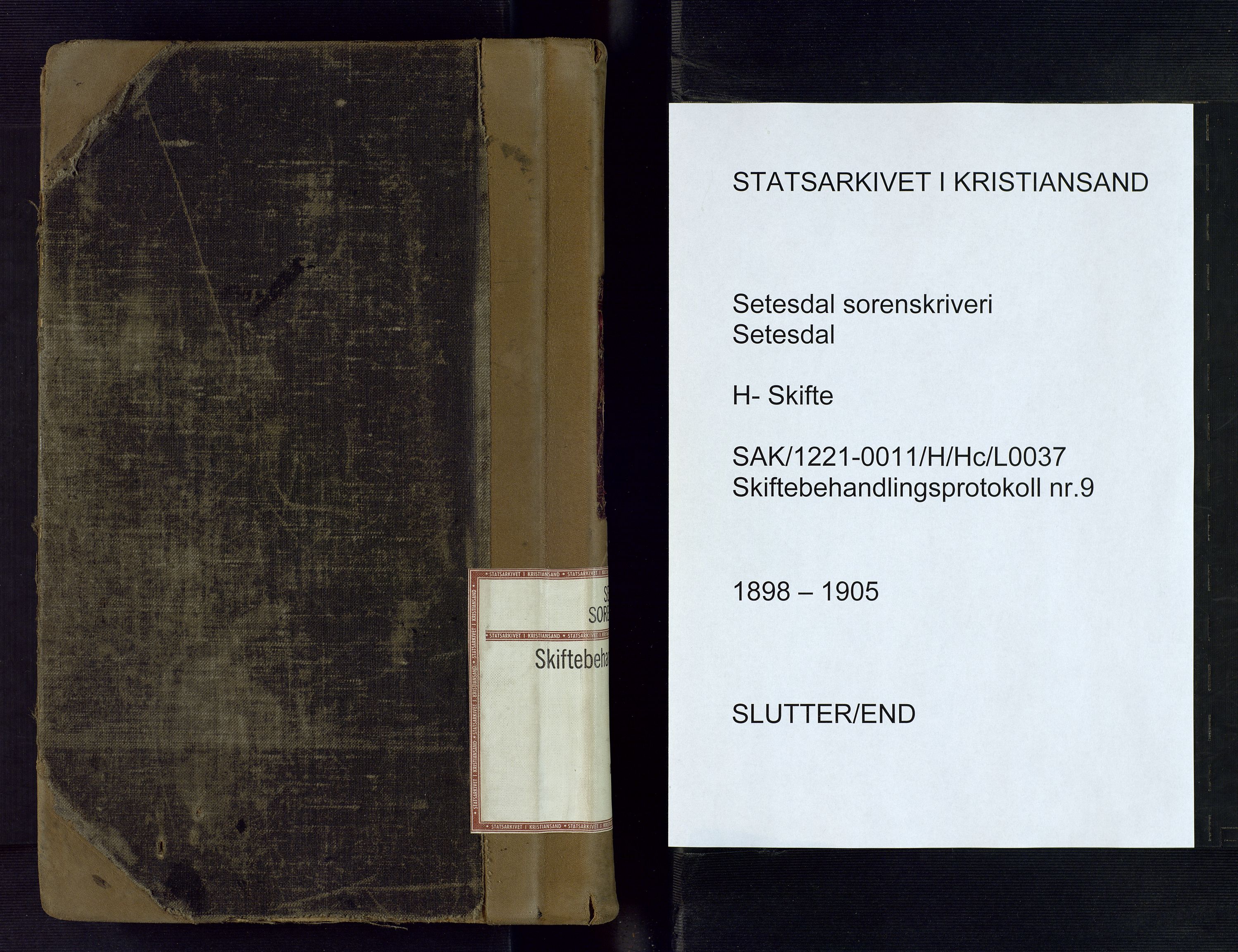 Setesdal sorenskriveri, SAK/1221-0011/H/Hc/L0037: Skifteforhandlingsprotokoll nr 9, 1898-1905
