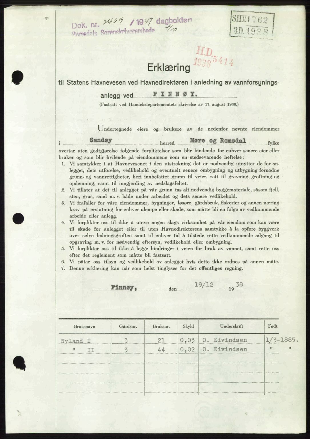 Romsdal sorenskriveri, AV/SAT-A-4149/1/2/2C: Pantebok nr. A24, 1947-1947, Dagboknr: 2469/1947