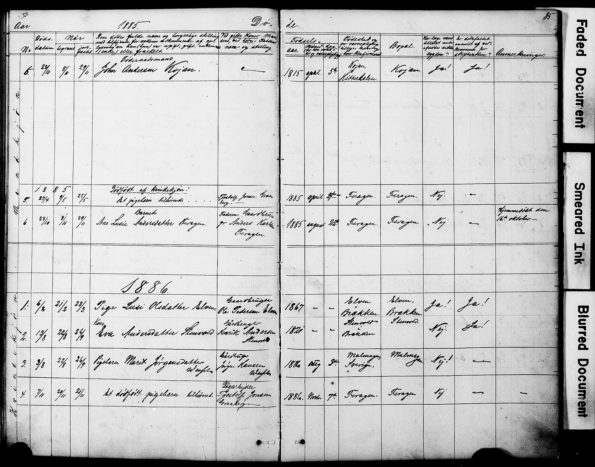 Ministerialprotokoller, klokkerbøker og fødselsregistre - Sør-Trøndelag, SAT/A-1456/683/L0949: Klokkerbok nr. 683C01, 1880-1896, s. 85