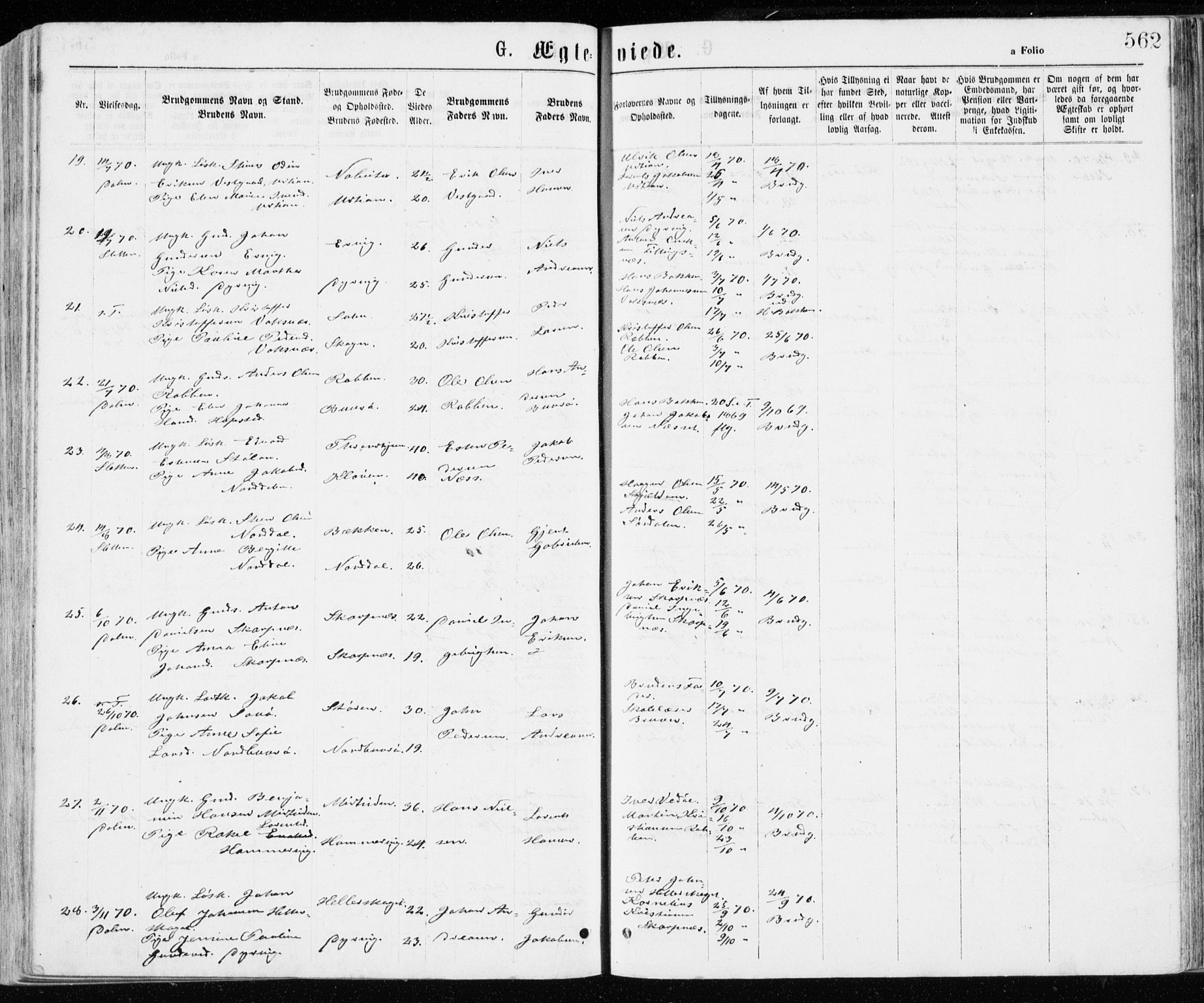 Ministerialprotokoller, klokkerbøker og fødselsregistre - Sør-Trøndelag, SAT/A-1456/640/L0576: Ministerialbok nr. 640A01, 1846-1876, s. 562