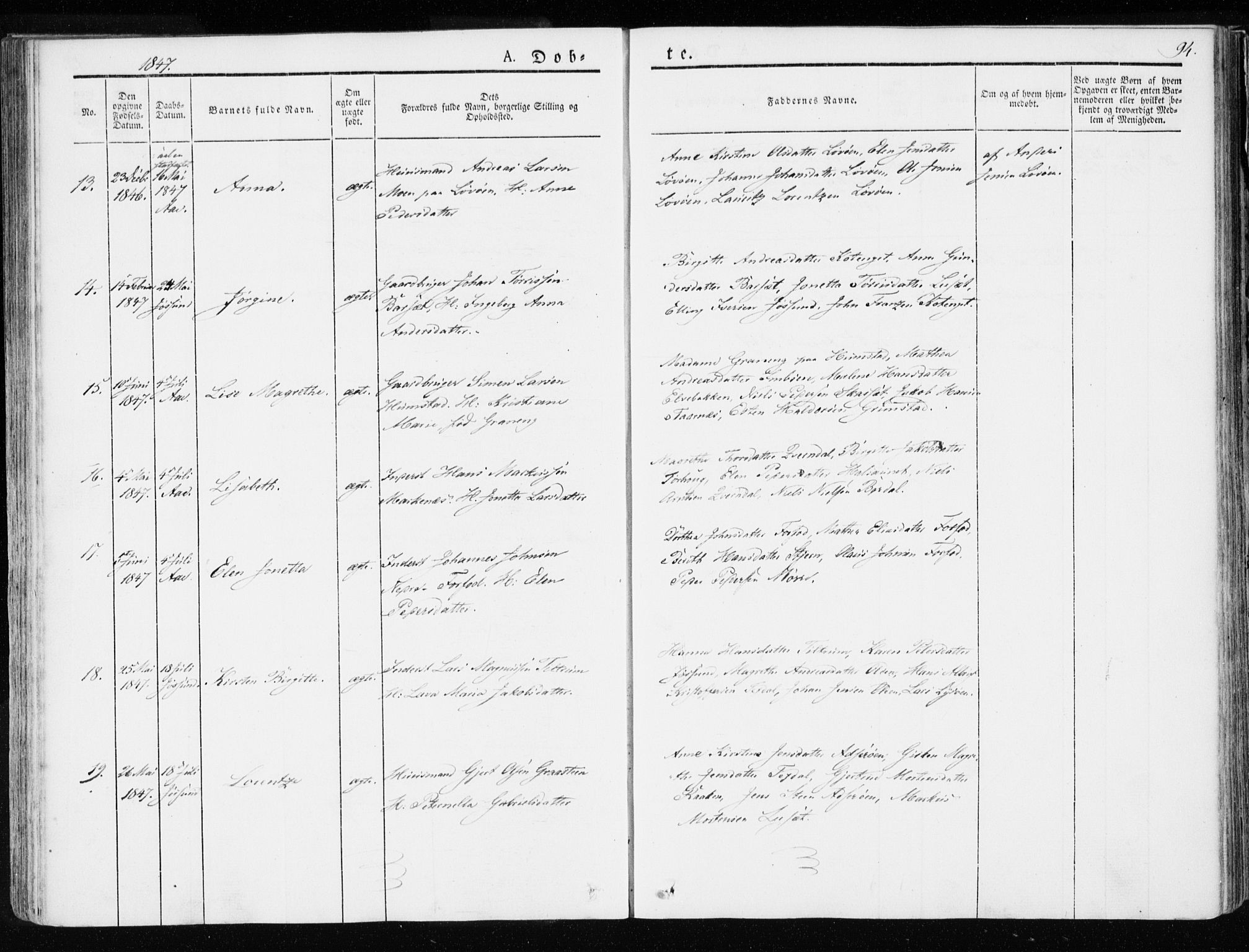 Ministerialprotokoller, klokkerbøker og fødselsregistre - Sør-Trøndelag, SAT/A-1456/655/L0676: Ministerialbok nr. 655A05, 1830-1847, s. 94