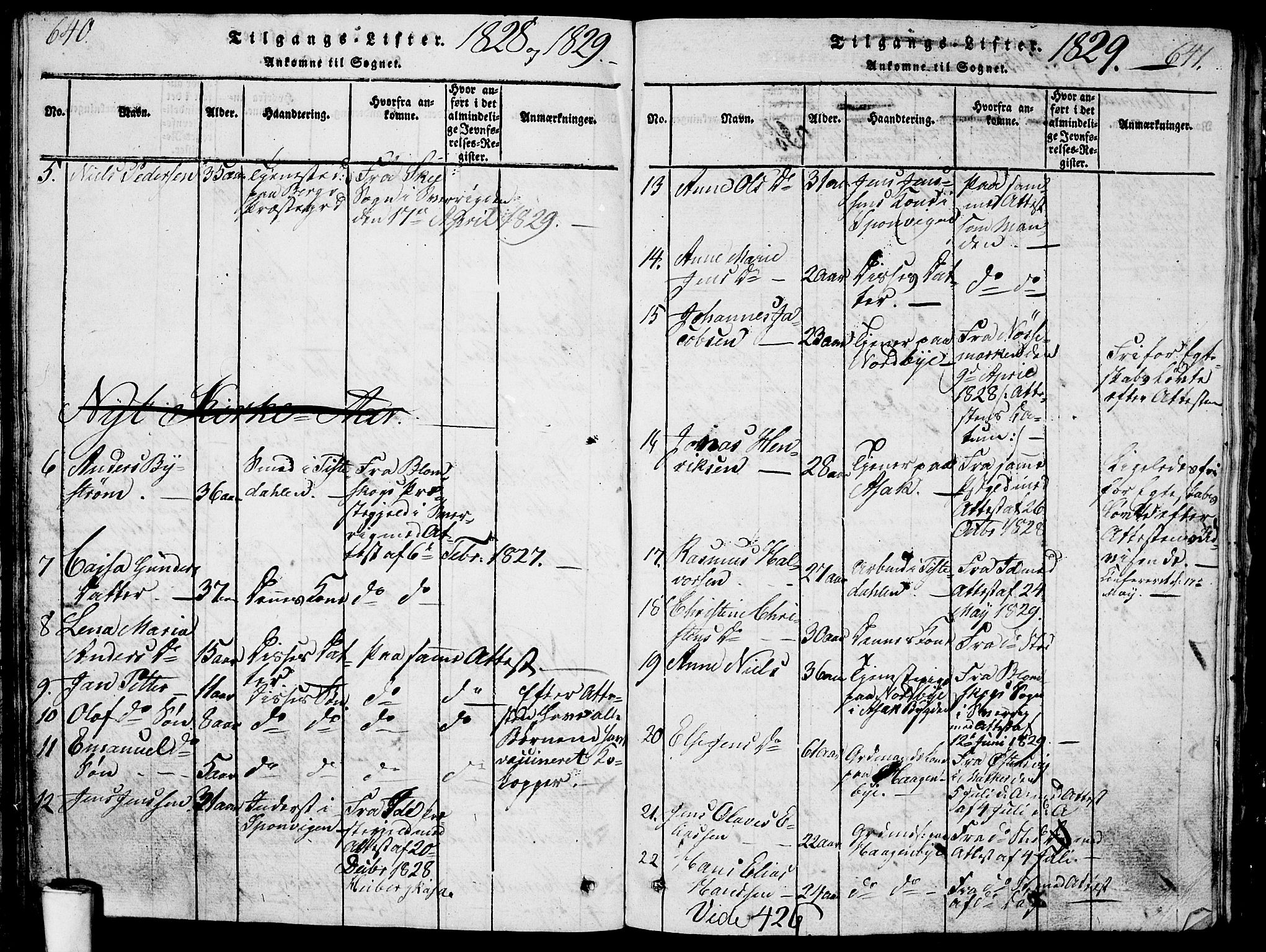 Berg prestekontor Kirkebøker, SAO/A-10902/G/Ga/L0001: Klokkerbok nr. I 1, 1815-1832, s. 640-641