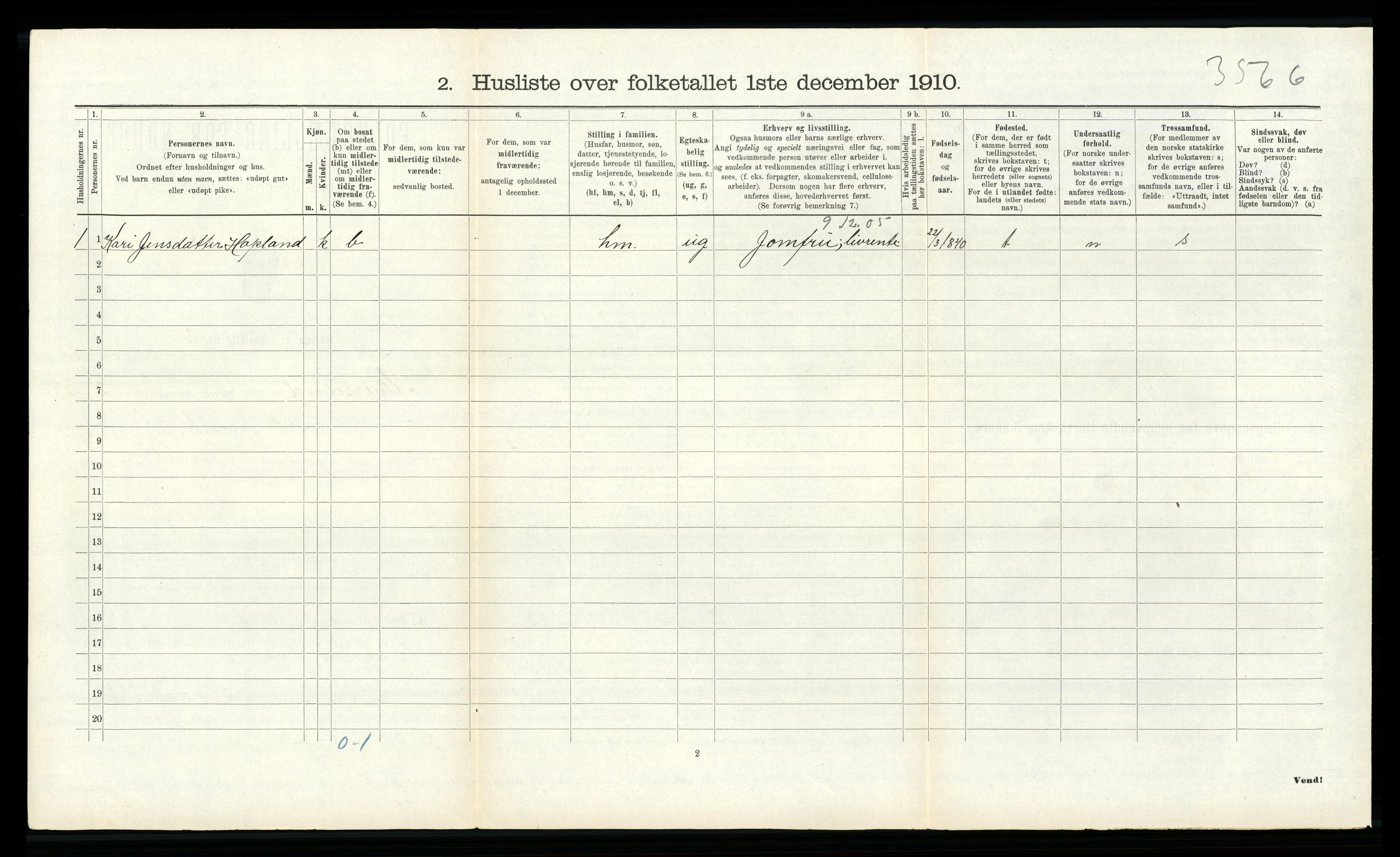 RA, Folketelling 1910 for 1257 Alversund herred, 1910, s. 121
