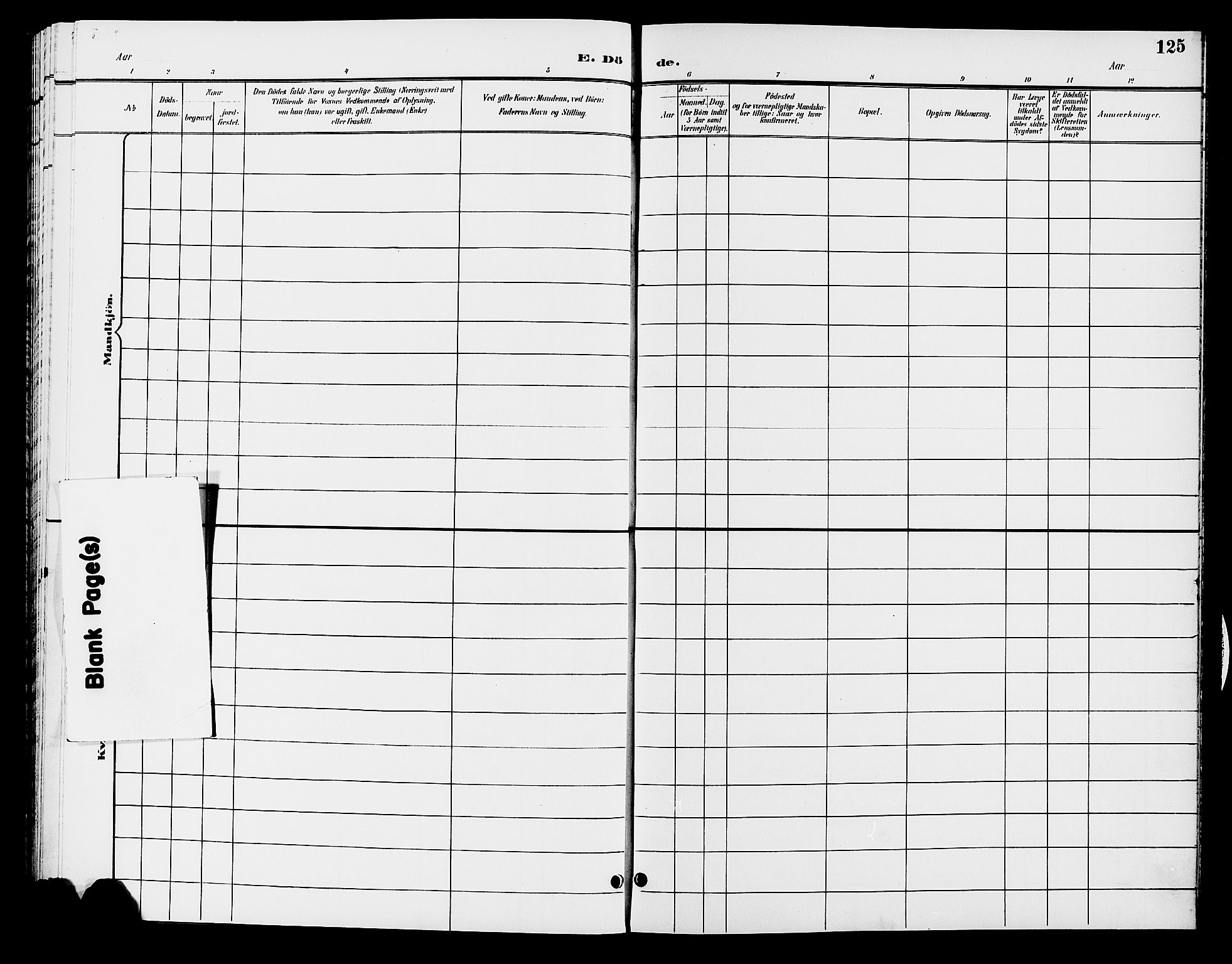 Elverum prestekontor, AV/SAH-PREST-044/H/Ha/Hab/L0007: Klokkerbok nr. 7, 1896-1914, s. 125
