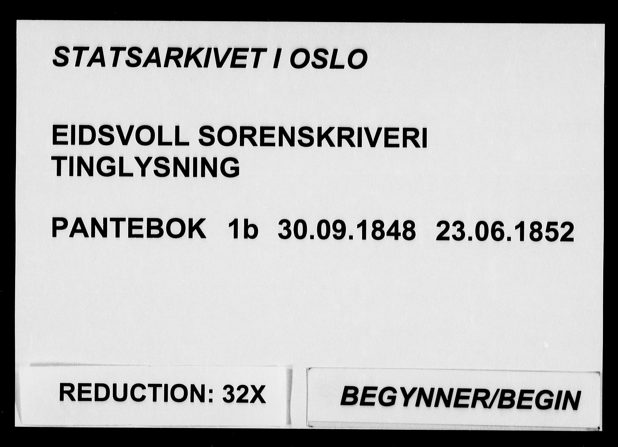 Eidsvoll tingrett, SAO/A-10371/G/Gb/Gba/L0001b: Pantebok nr. 1b, 1848-1852