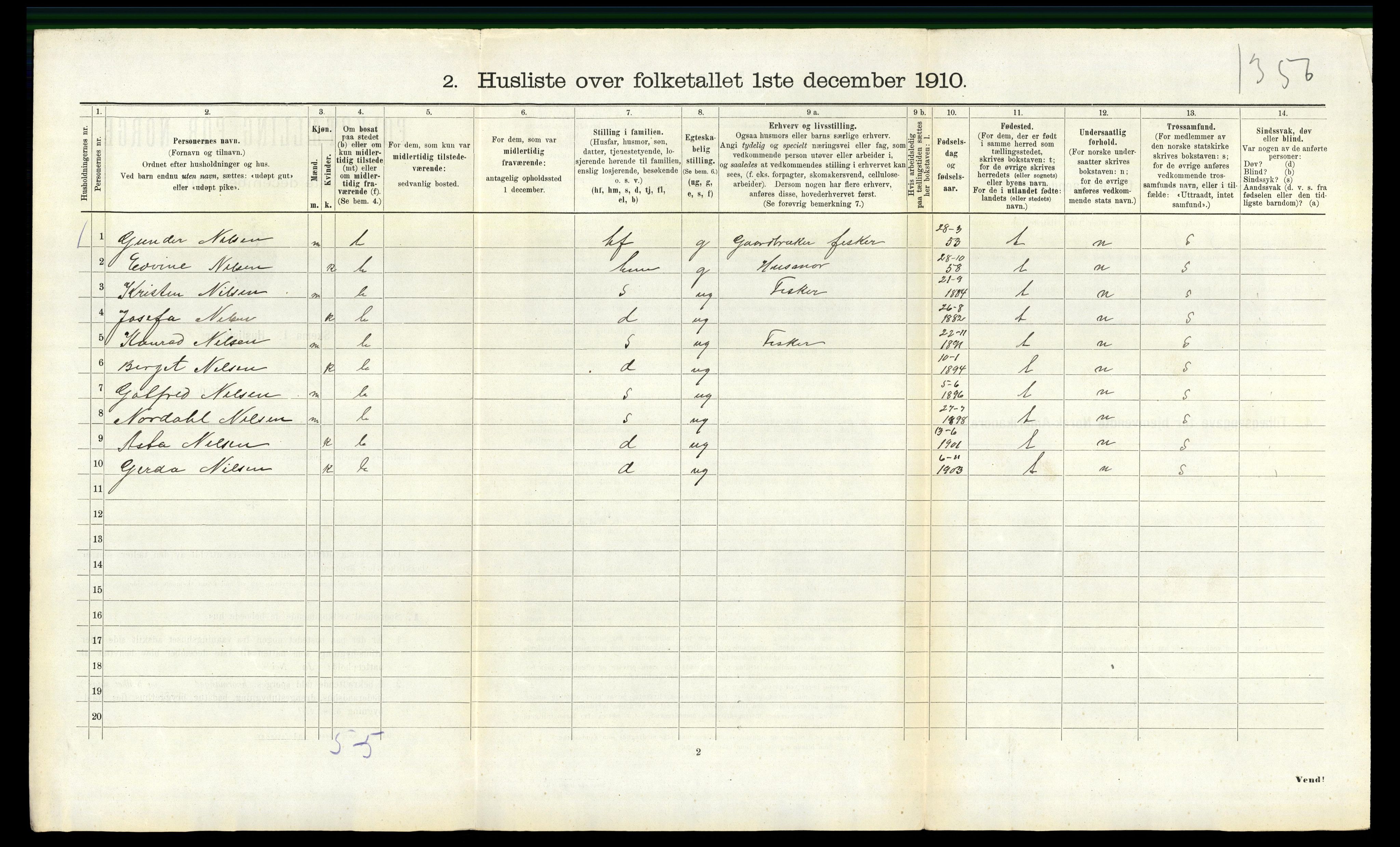 RA, Folketelling 1910 for 1019 Halse og Harkmark herred, 1910, s. 1101