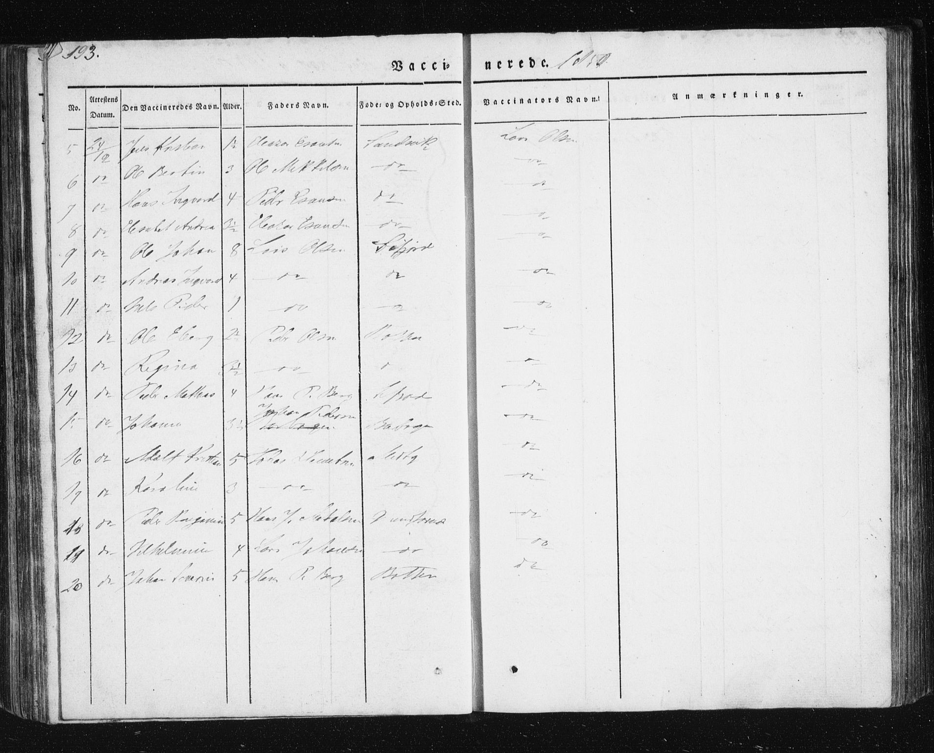Berg sokneprestkontor, SATØ/S-1318/G/Ga/Gab/L0011klokker: Klokkerbok nr. 11, 1833-1878, s. 193