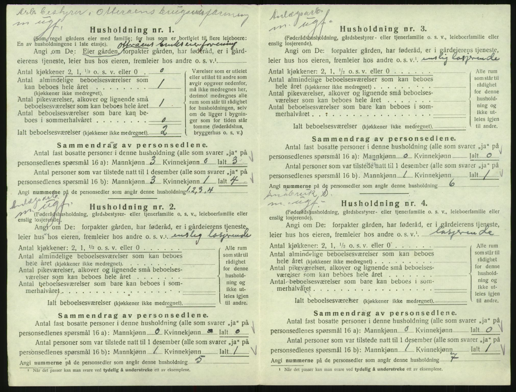 SAK, Folketelling 1920 for 0941 Bykle herred, 1920, s. 188