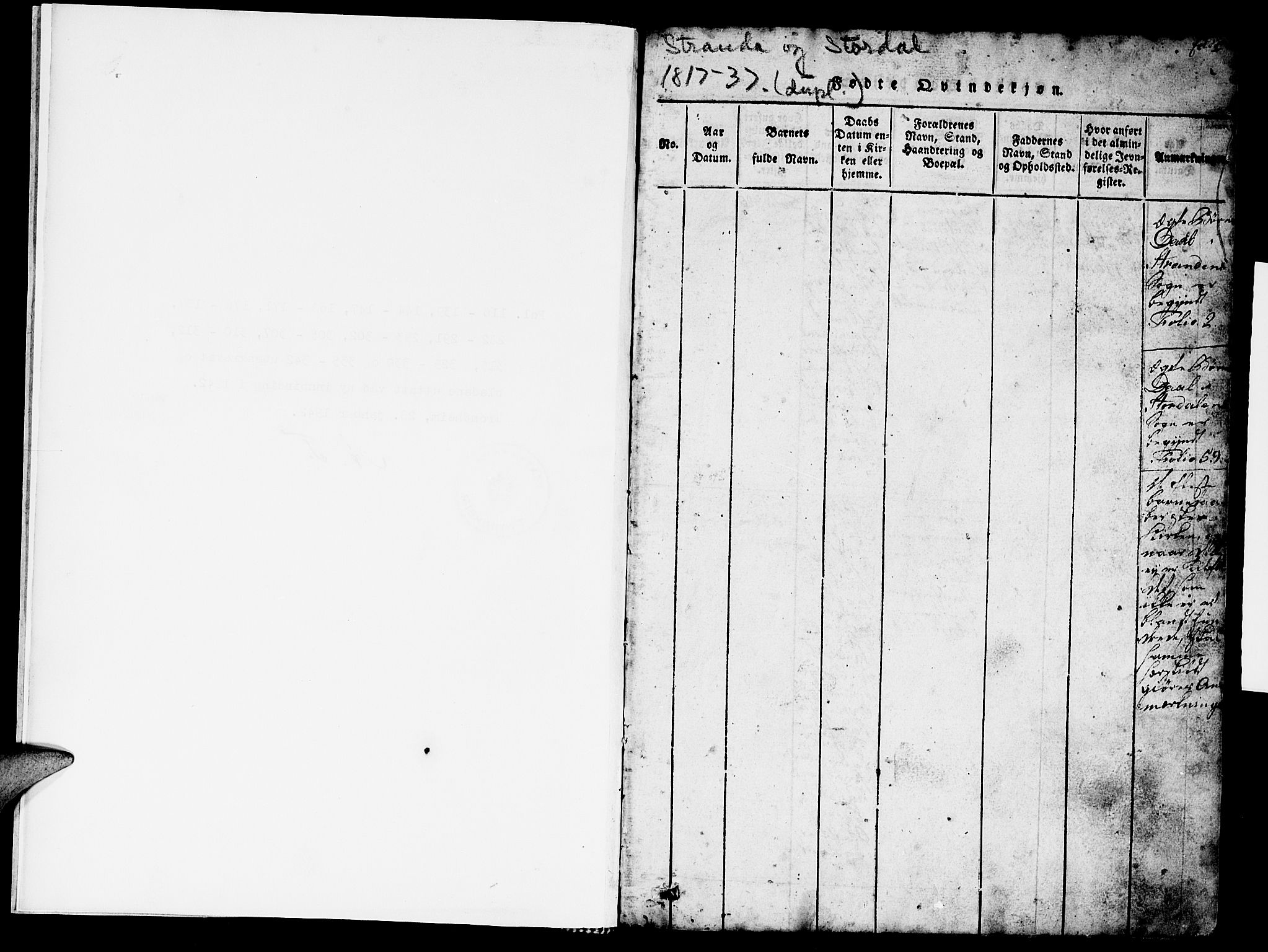 Ministerialprotokoller, klokkerbøker og fødselsregistre - Møre og Romsdal, AV/SAT-A-1454/520/L0289: Klokkerbok nr. 520C01, 1817-1837, s. 1