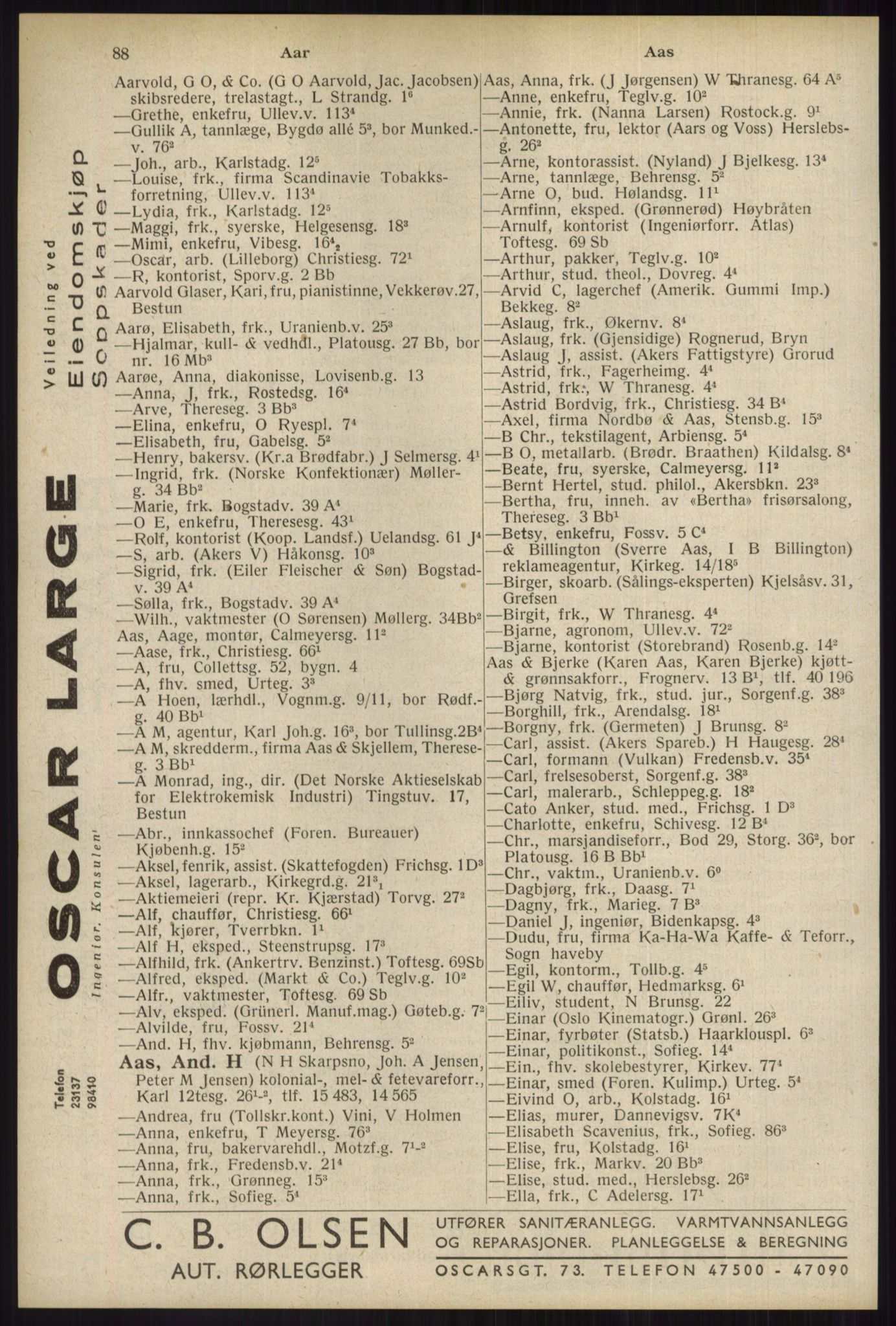 Kristiania/Oslo adressebok, PUBL/-, 1934, s. 88