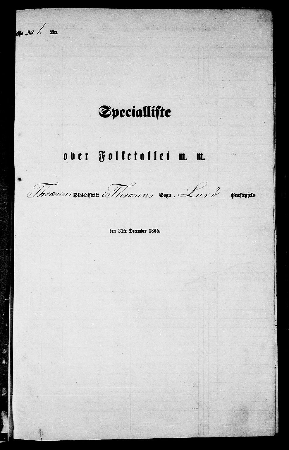 RA, Folketelling 1865 for 1834P Lurøy prestegjeld, 1865, s. 9