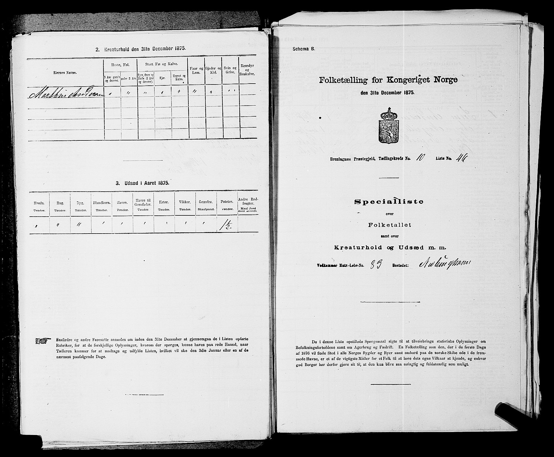 SAKO, Folketelling 1875 for 0726P Brunlanes prestegjeld, 1875, s. 1281
