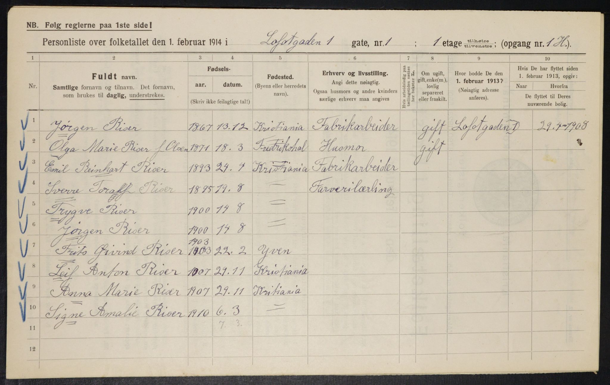 OBA, Kommunal folketelling 1.2.1914 for Kristiania, 1914, s. 58289