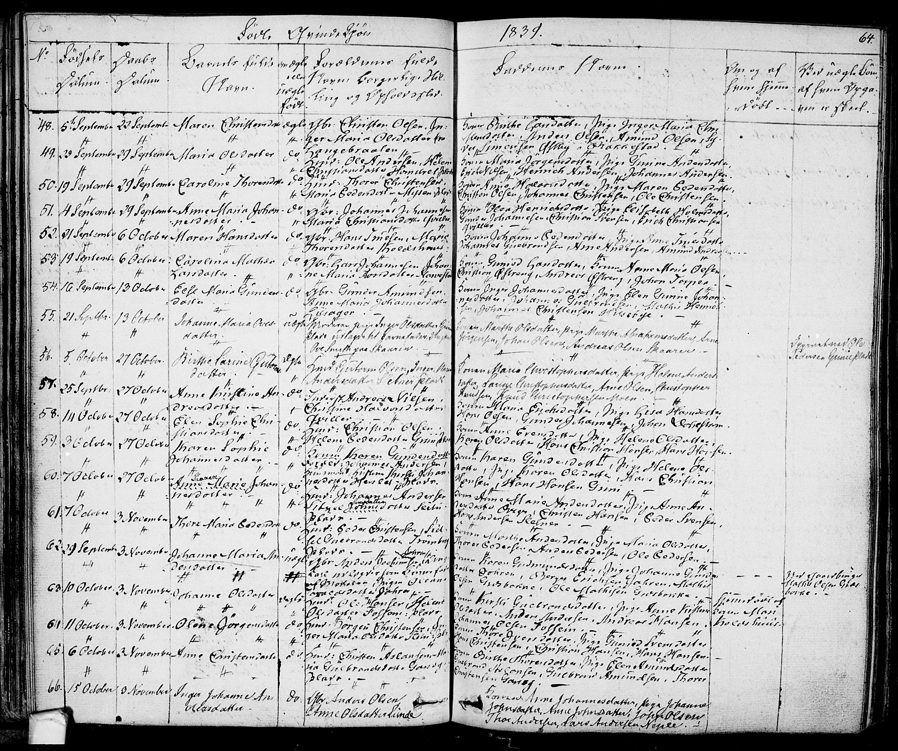 Eidsberg prestekontor Kirkebøker, AV/SAO-A-10905/F/Fa/L0008: Ministerialbok nr. I 8, 1832-1848, s. 64