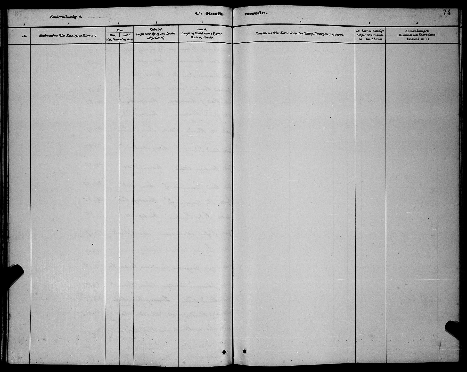 Ministerialprotokoller, klokkerbøker og fødselsregistre - Møre og Romsdal, AV/SAT-A-1454/538/L0523: Klokkerbok nr. 538C01, 1881-1900, s. 74