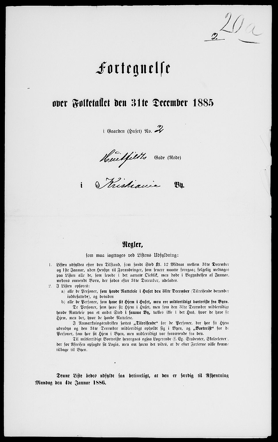 RA, Folketelling 1885 for 0301 Kristiania kjøpstad, 1885, s. 611