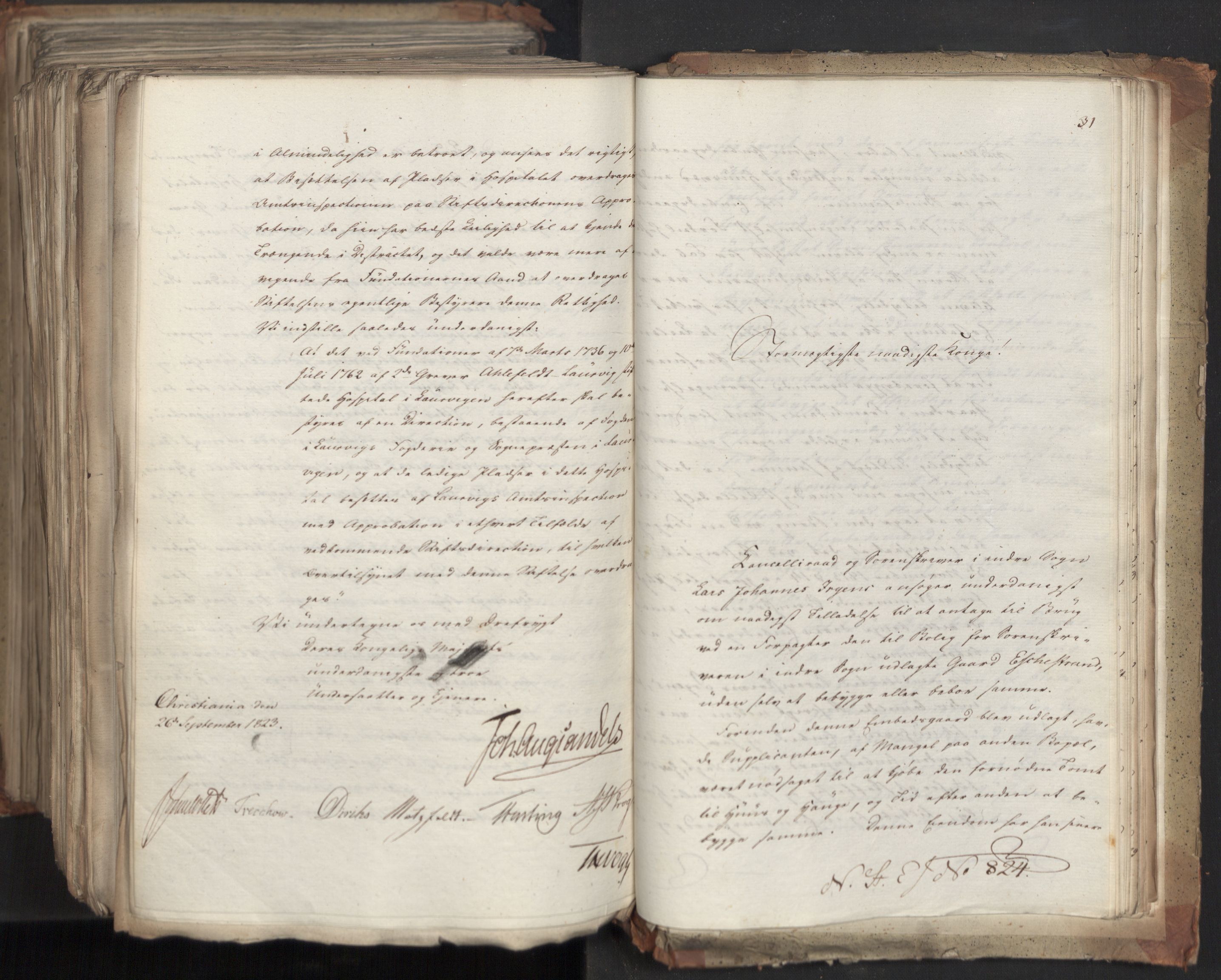Statsrådsavdelingen i Stockholm, AV/RA-S-1003/D/Da/L0035: Regjeringsinnstillinger nr. 541-840, 1823, s. 764