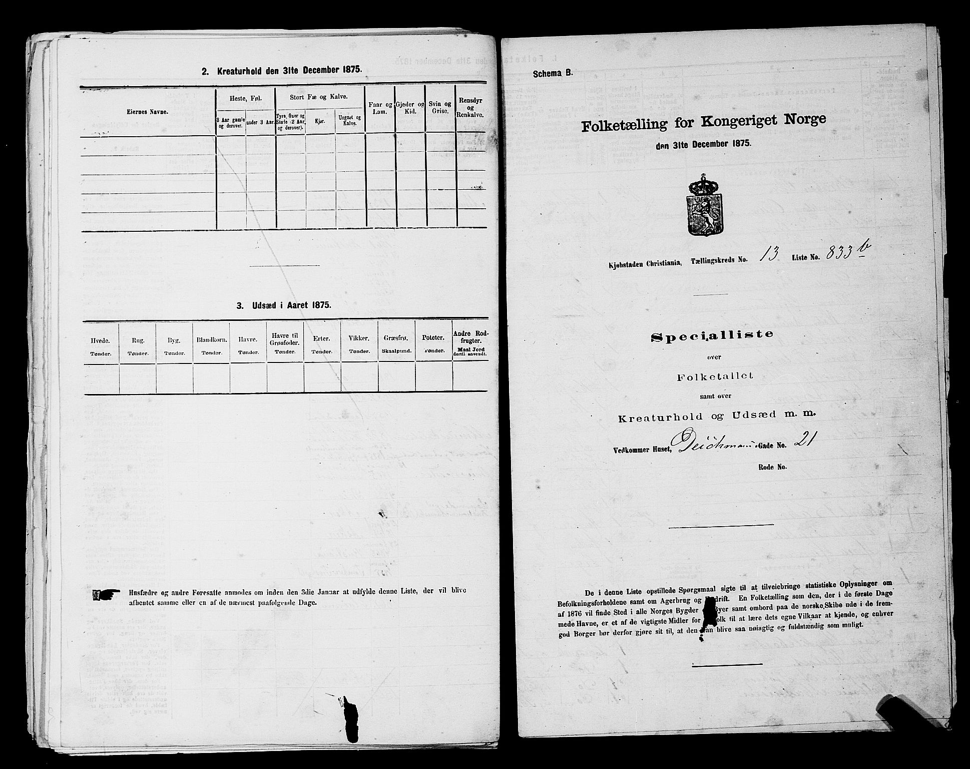 RA, Folketelling 1875 for 0301 Kristiania kjøpstad, 1875, s. 2562