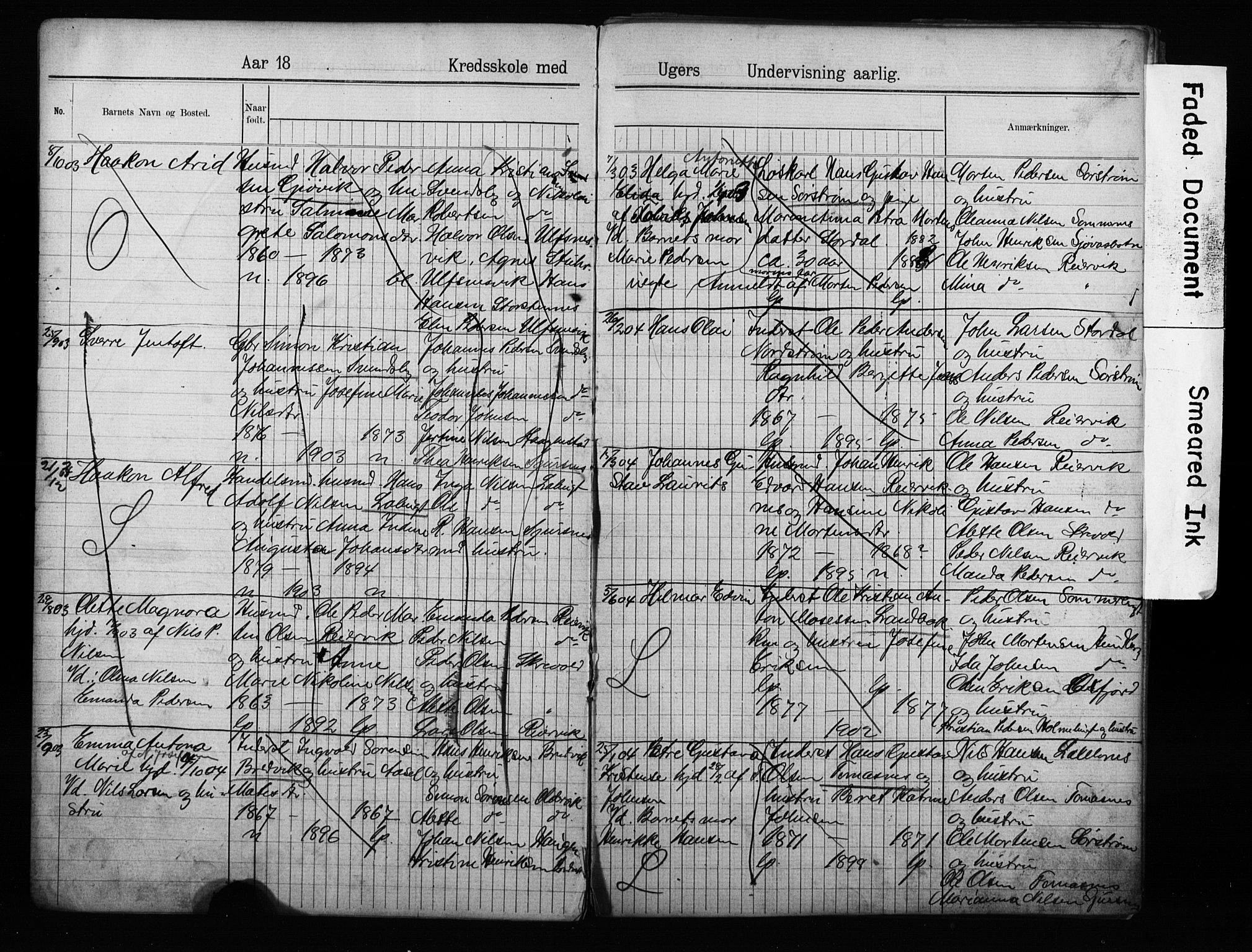 Lyngen sokneprestembete, AV/SATØ-S-1289/H/Ha/L0052/0001: Dåpsbok nr. 52.1, 1895-1914