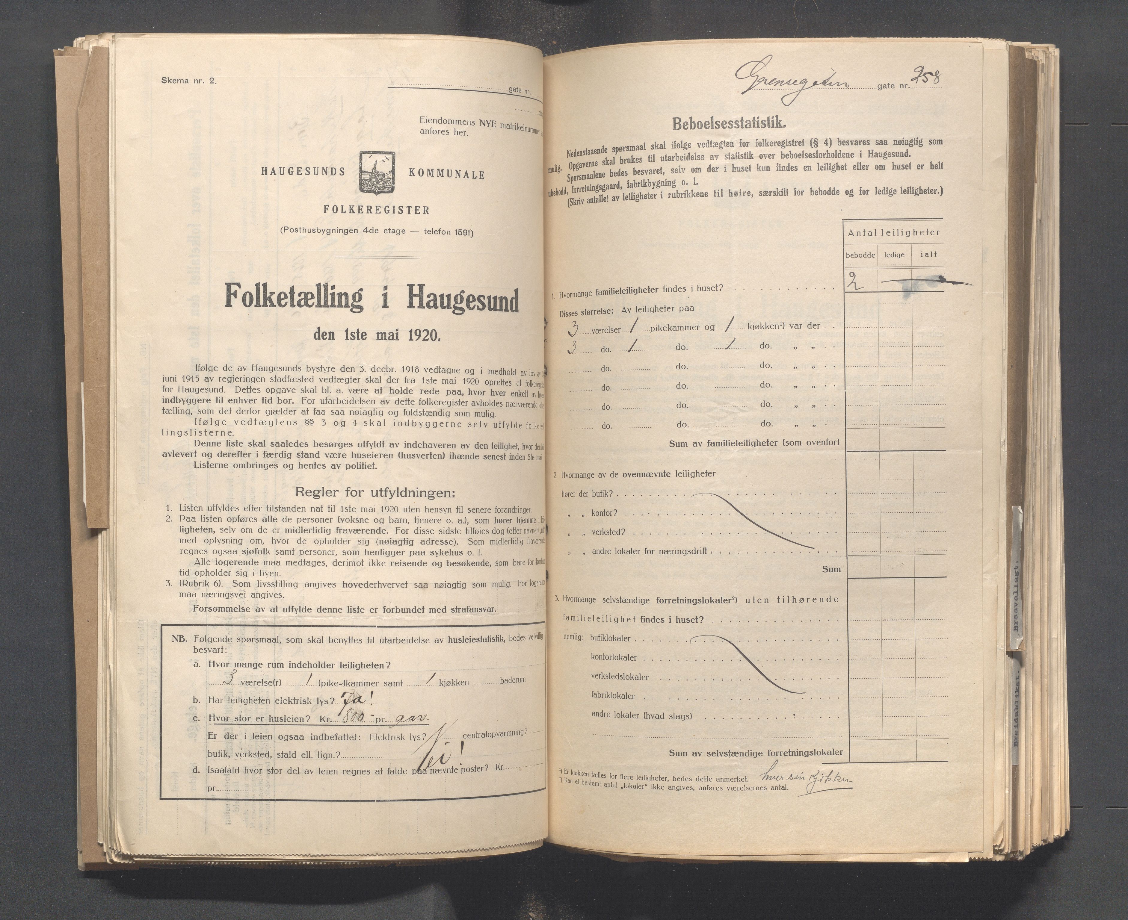 IKAR, Kommunal folketelling 1.5.1920 for Haugesund, 1920, s. 168