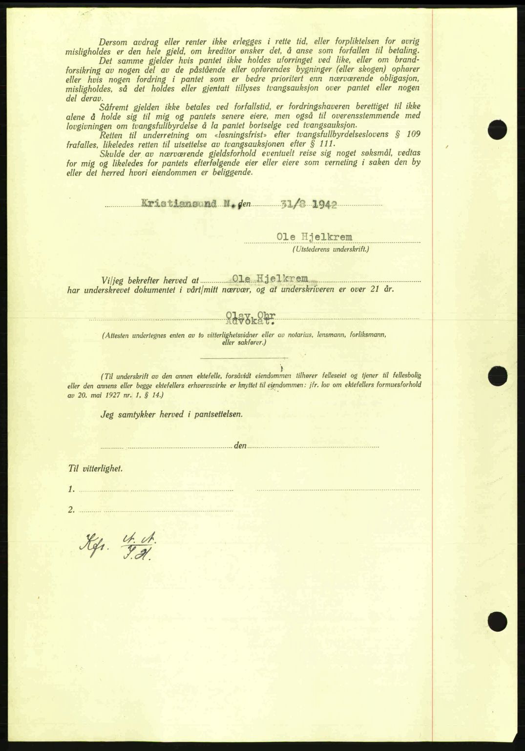 Nordmøre sorenskriveri, AV/SAT-A-4132/1/2/2Ca: Pantebok nr. B89, 1942-1942, Dagboknr: 2429/1942