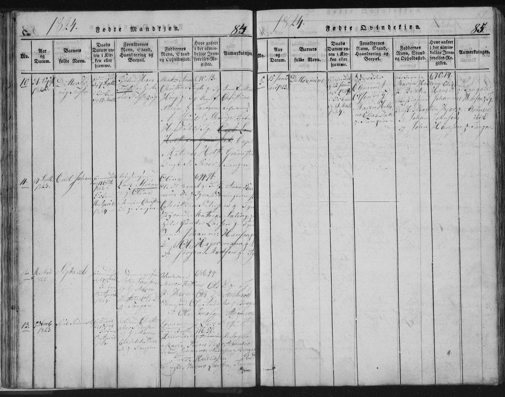Strømsø kirkebøker, AV/SAKO-A-246/F/Fb/L0004: Ministerialbok nr. II 4, 1814-1843, s. 84-85