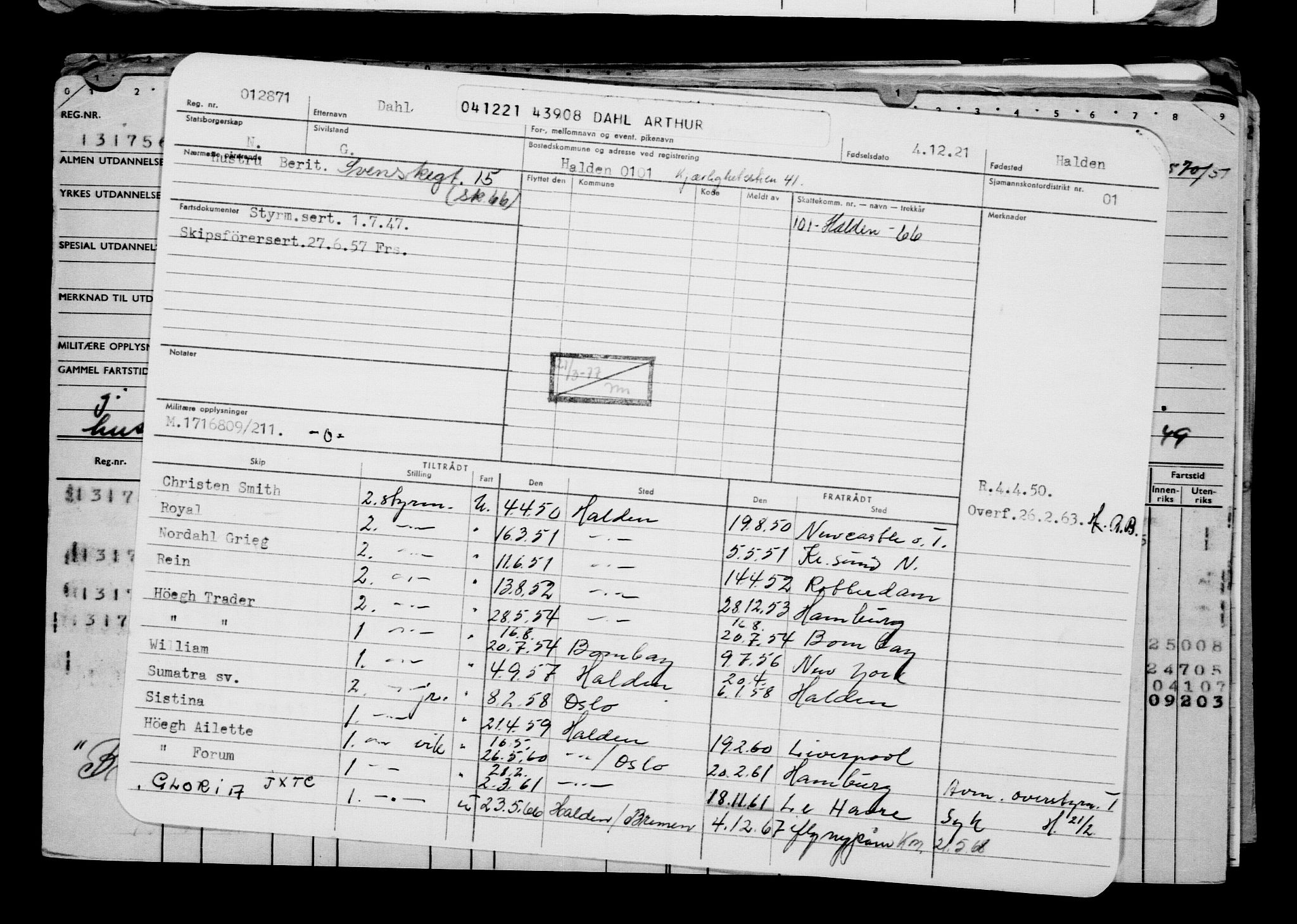 Direktoratet for sjømenn, AV/RA-S-3545/G/Gb/L0200: Hovedkort, 1921, s. 413