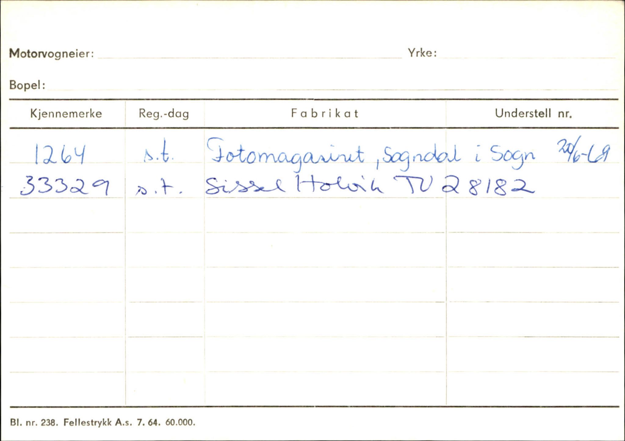 Statens vegvesen, Sogn og Fjordane vegkontor, SAB/A-5301/4/F/L0130: Eigarregister Eid T-Å. Høyanger A-O, 1945-1975, s. 2079