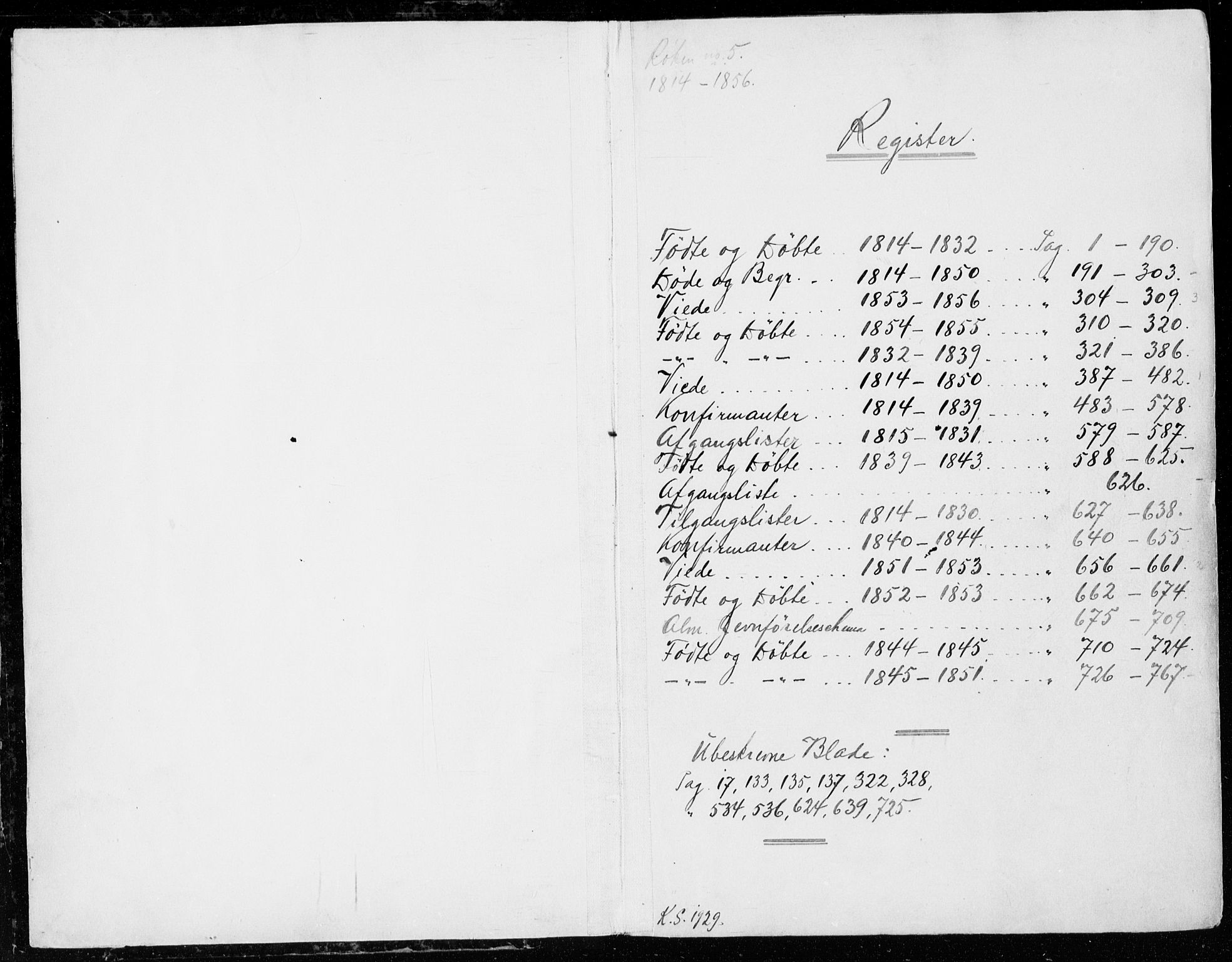 Røyken kirkebøker, SAKO/A-241/G/Ga/L0003: Klokkerbok nr. 3, 1814-1856