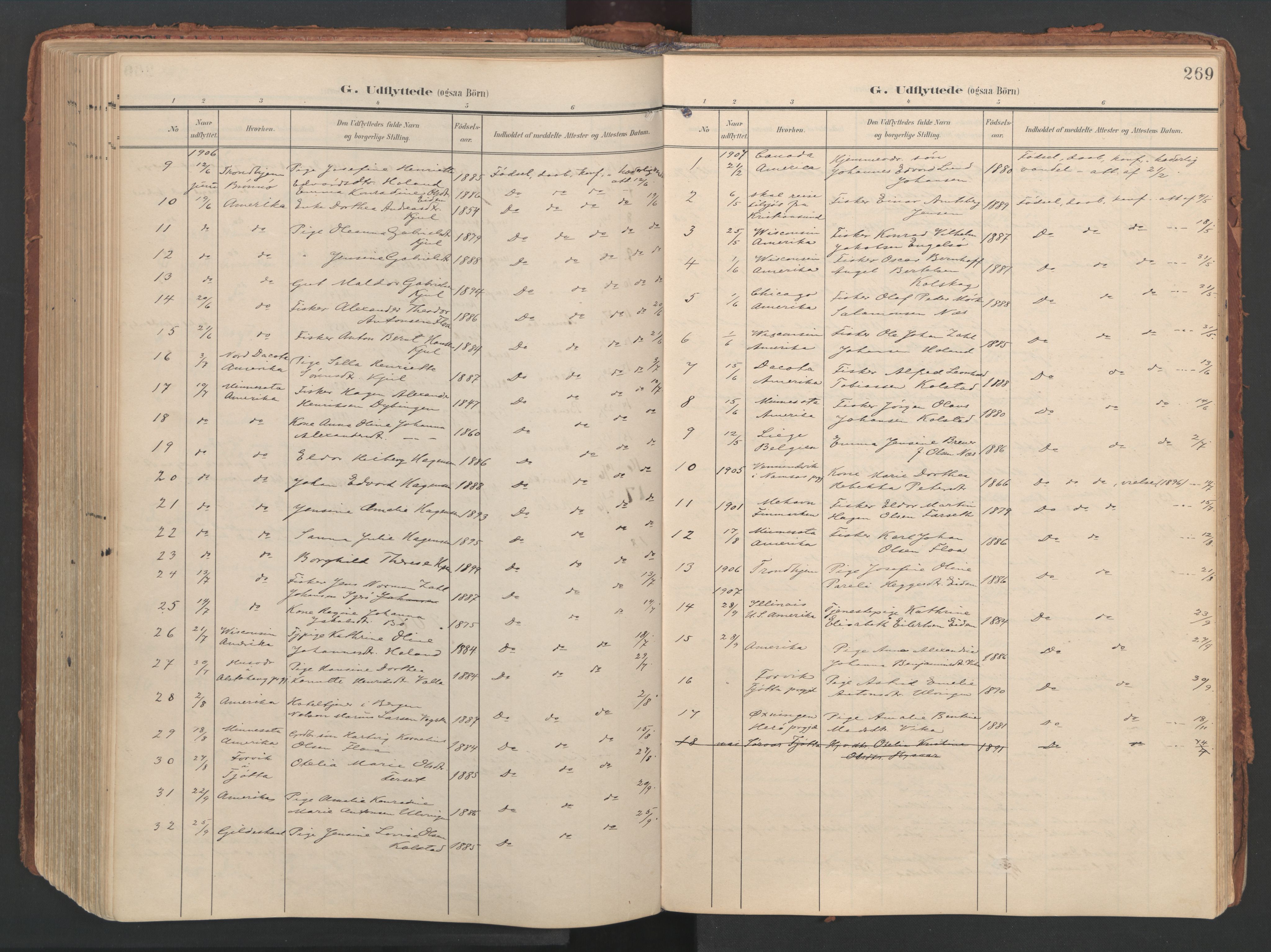 Ministerialprotokoller, klokkerbøker og fødselsregistre - Nordland, SAT/A-1459/816/L0250: Ministerialbok nr. 816A16, 1903-1923, s. 269