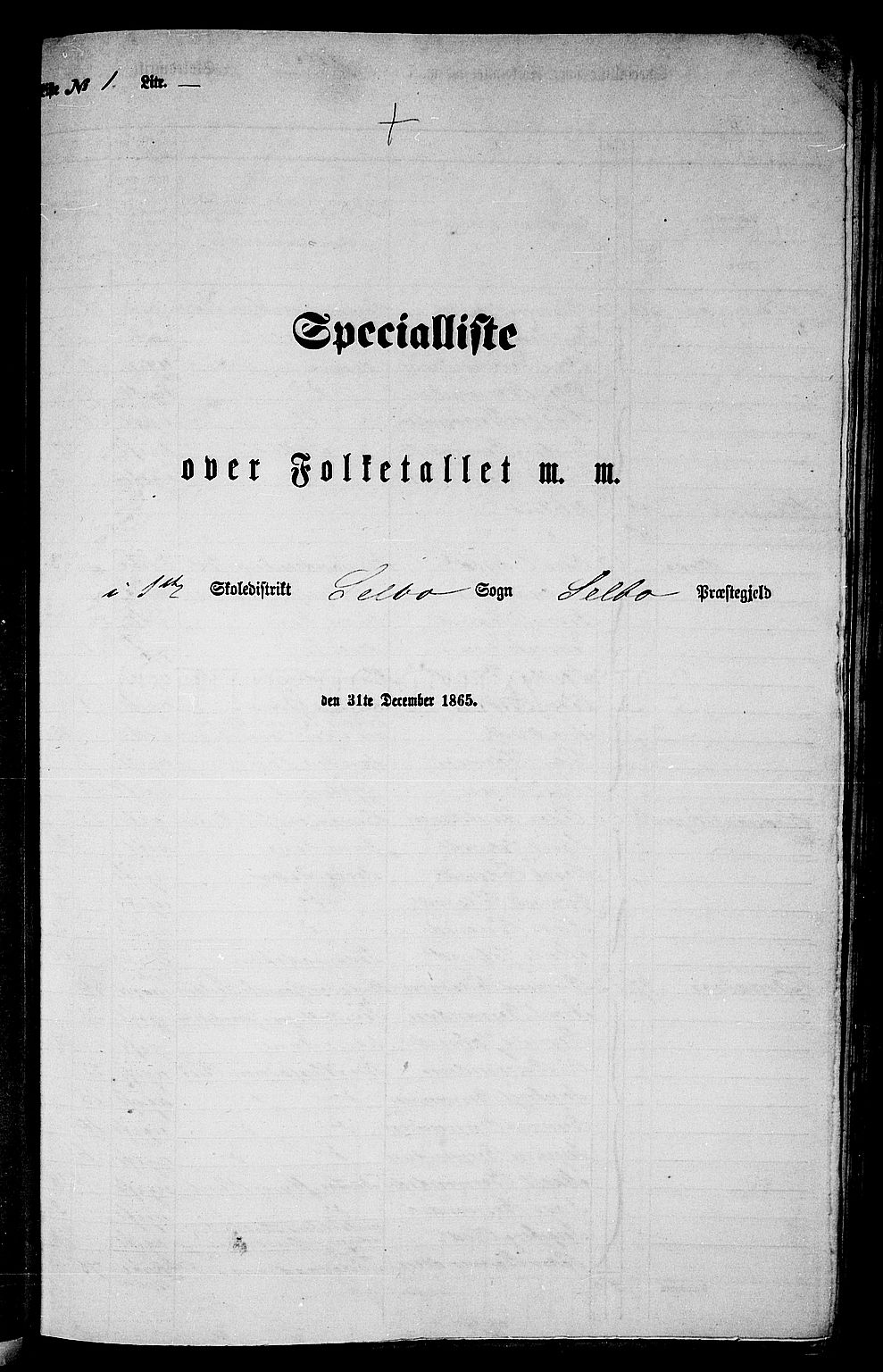 RA, Folketelling 1865 for 1664P Selbu prestegjeld, 1865, s. 11