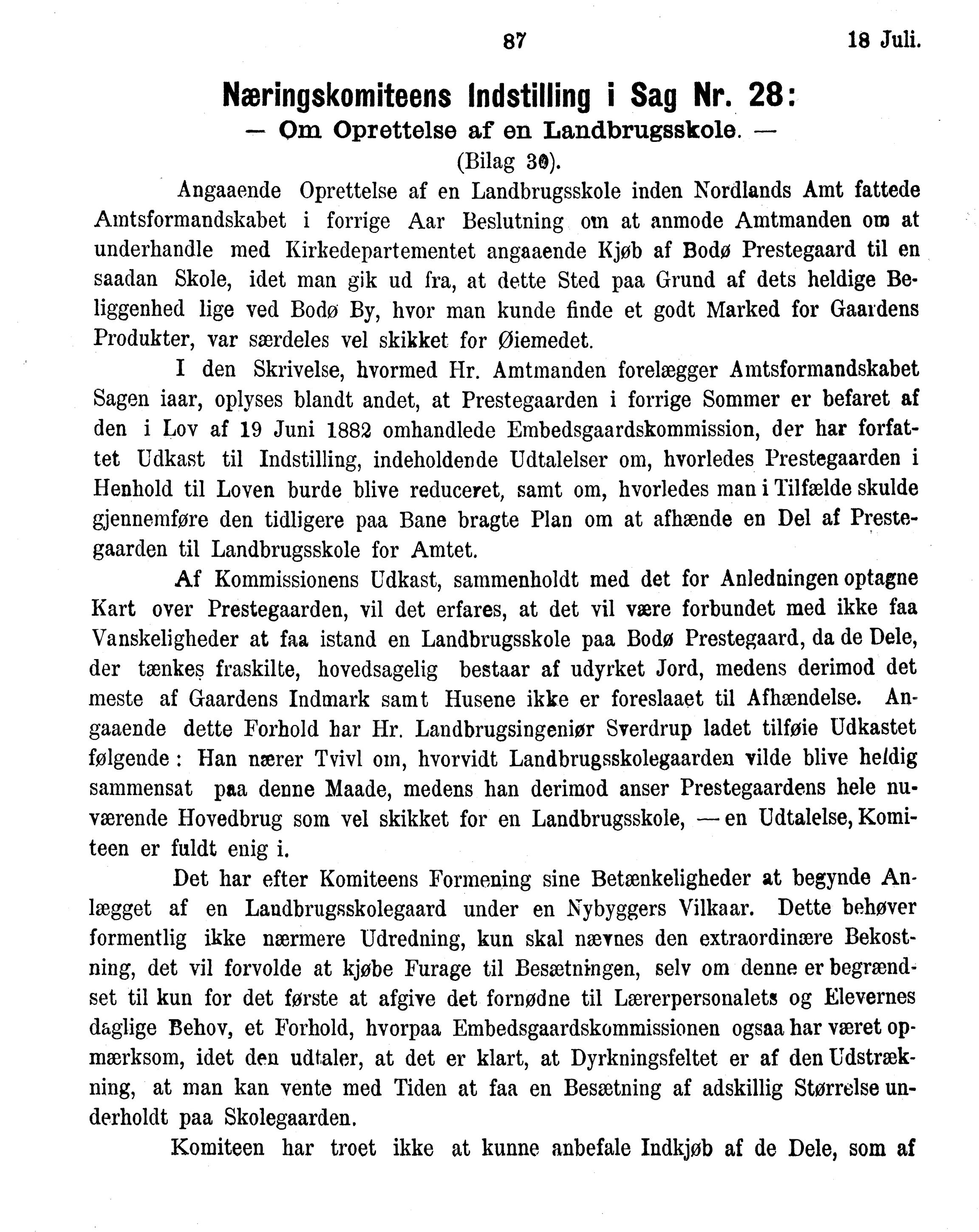 Nordland Fylkeskommune. Fylkestinget, AIN/NFK-17/176/A/Ac/L0015: Fylkestingsforhandlinger 1886-1890, 1886-1890