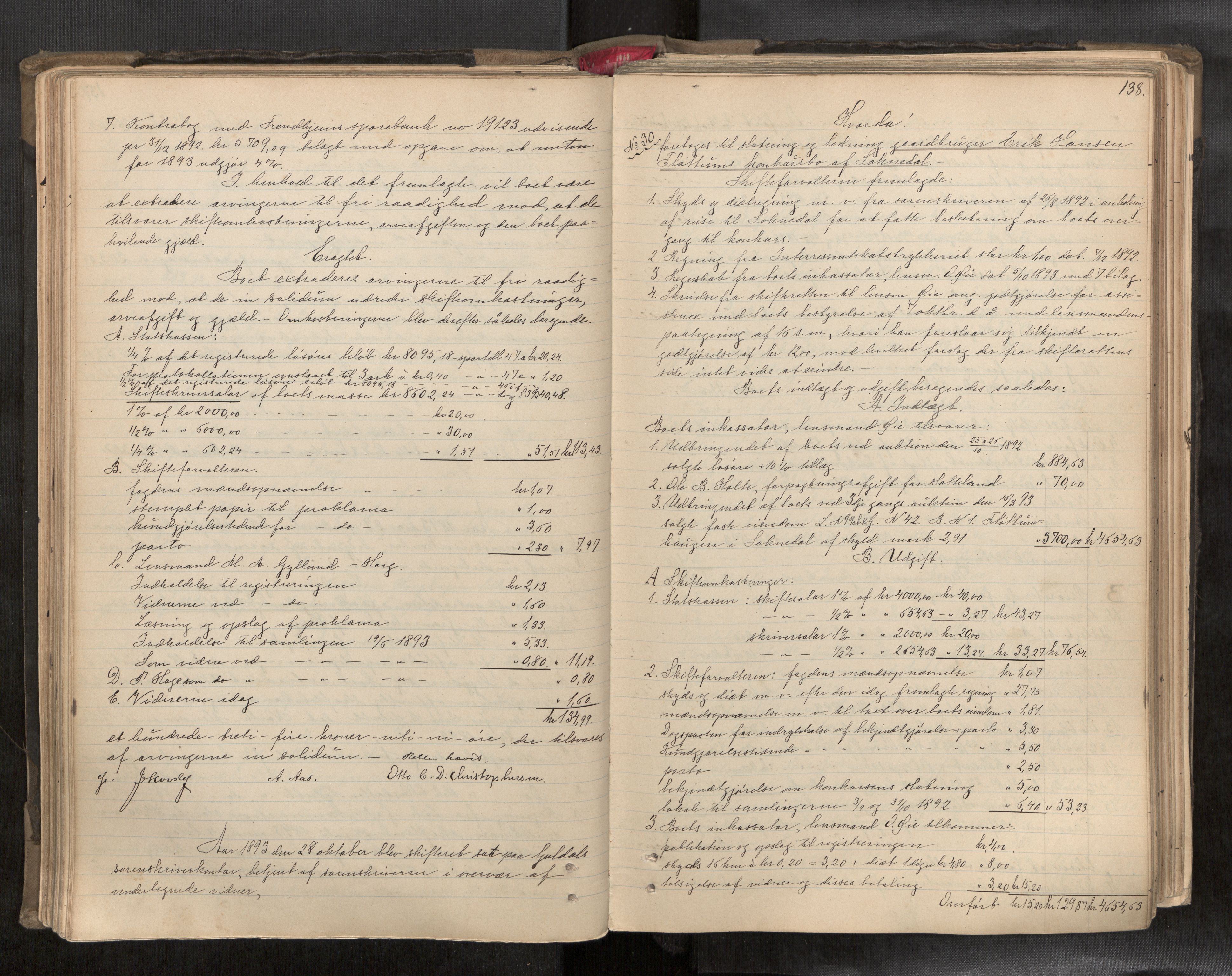 Gauldal sorenskriveri, AV/SAT-A-0014/1/3/3A/L0015: Skifteslutningsprotokoll  2, 1889-1902, s. 138