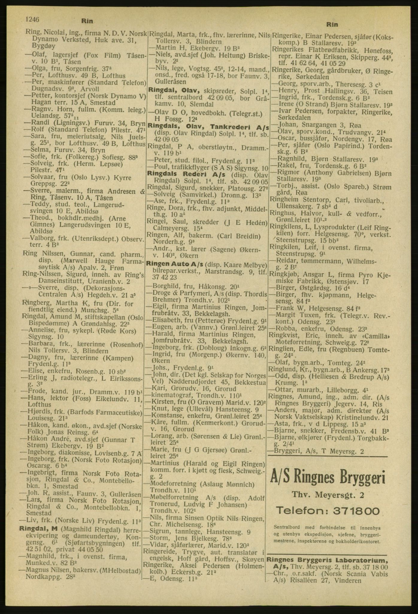 Kristiania/Oslo adressebok, PUBL/-, 1953, s. 1246