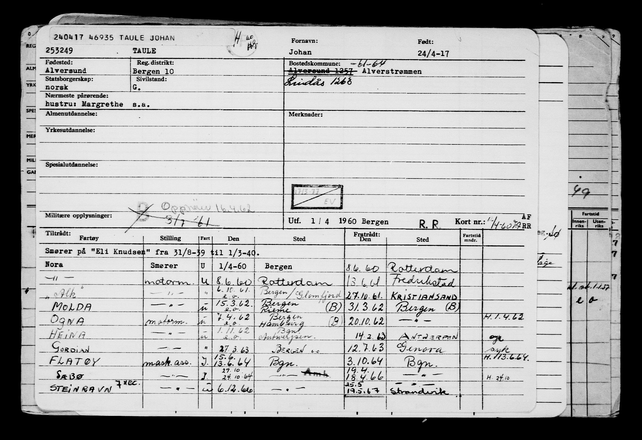 Direktoratet for sjømenn, AV/RA-S-3545/G/Gb/L0148: Hovedkort, 1917, s. 112