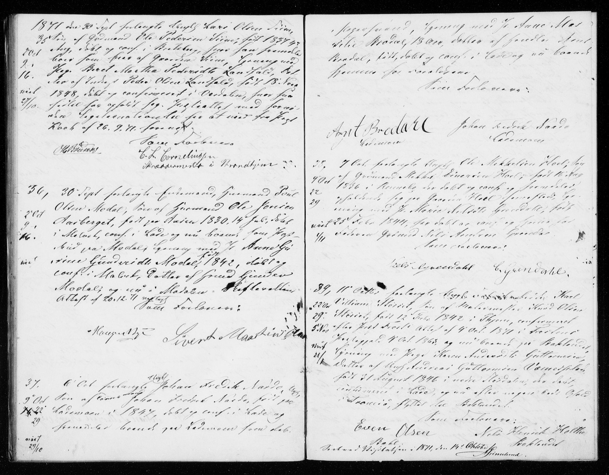 Ministerialprotokoller, klokkerbøker og fødselsregistre - Sør-Trøndelag, AV/SAT-A-1456/606/L0298: Lysningsprotokoll nr. 606A13, 1861-1872