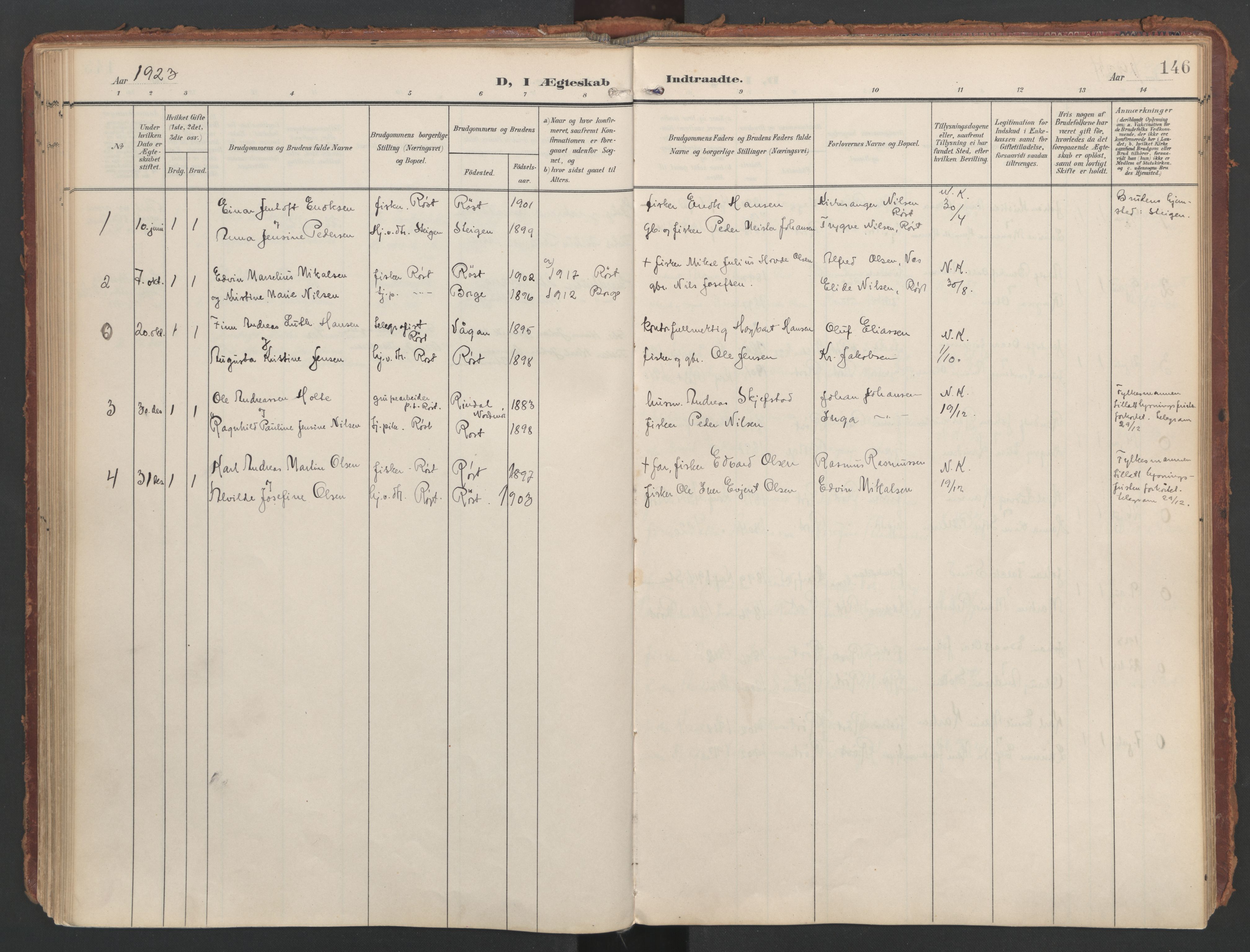 Ministerialprotokoller, klokkerbøker og fødselsregistre - Nordland, AV/SAT-A-1459/808/L0129: Ministerialbok nr. 808A02, 1903-1931, s. 146