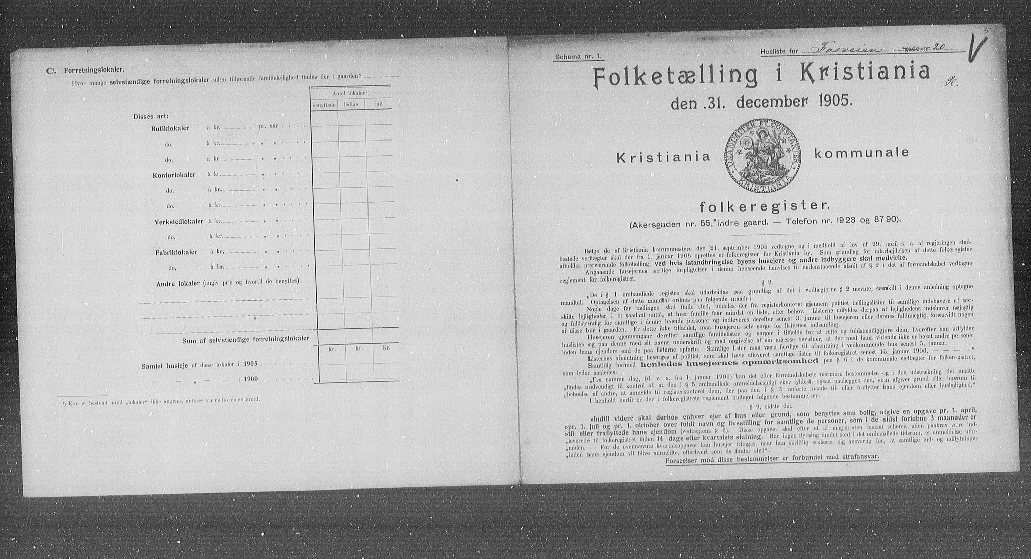 OBA, Kommunal folketelling 31.12.1905 for Kristiania kjøpstad, 1905, s. 13034