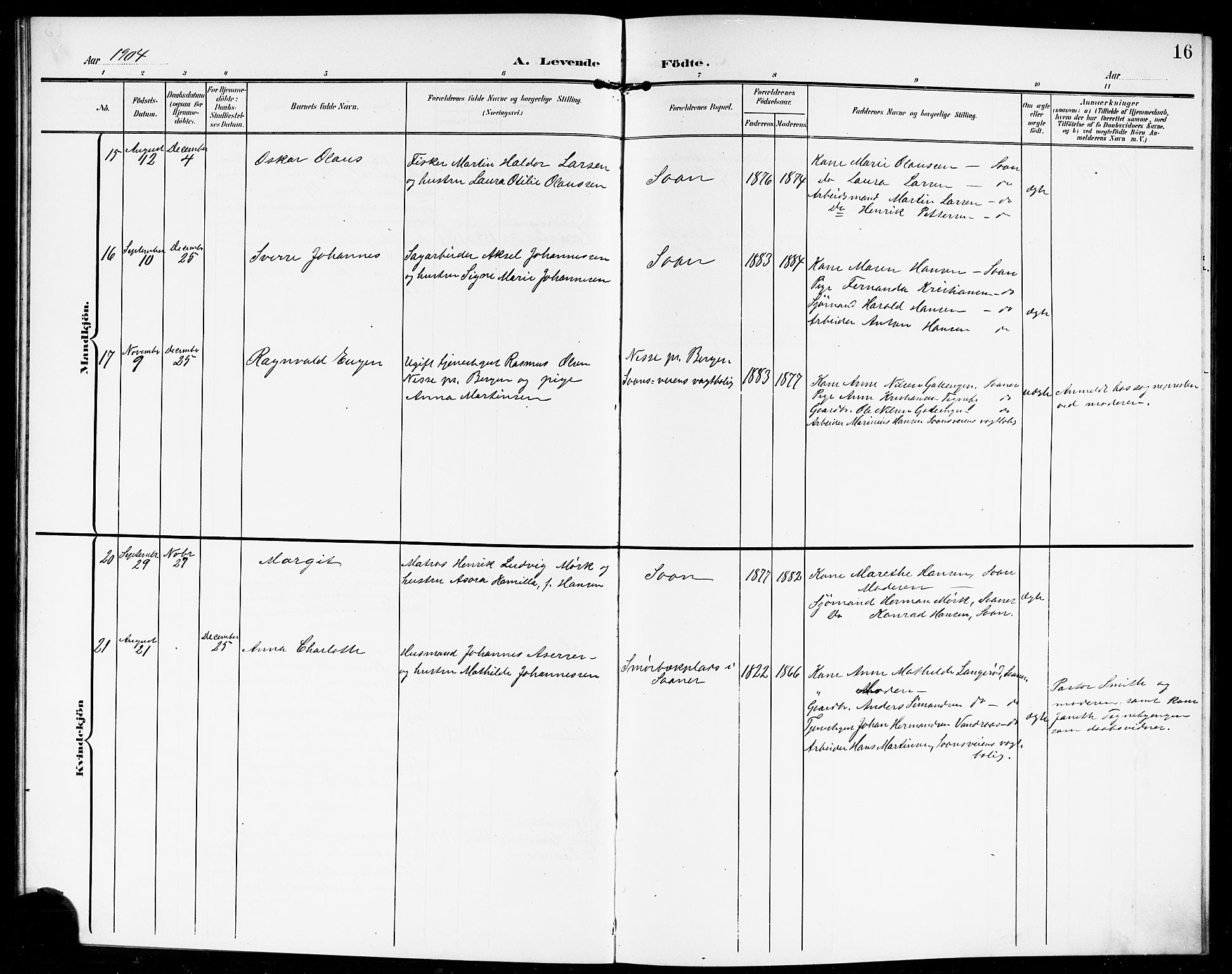 Vestby prestekontor Kirkebøker, AV/SAO-A-10893/G/Gb/L0002: Klokkerbok nr. II 2, 1903-1914, s. 16