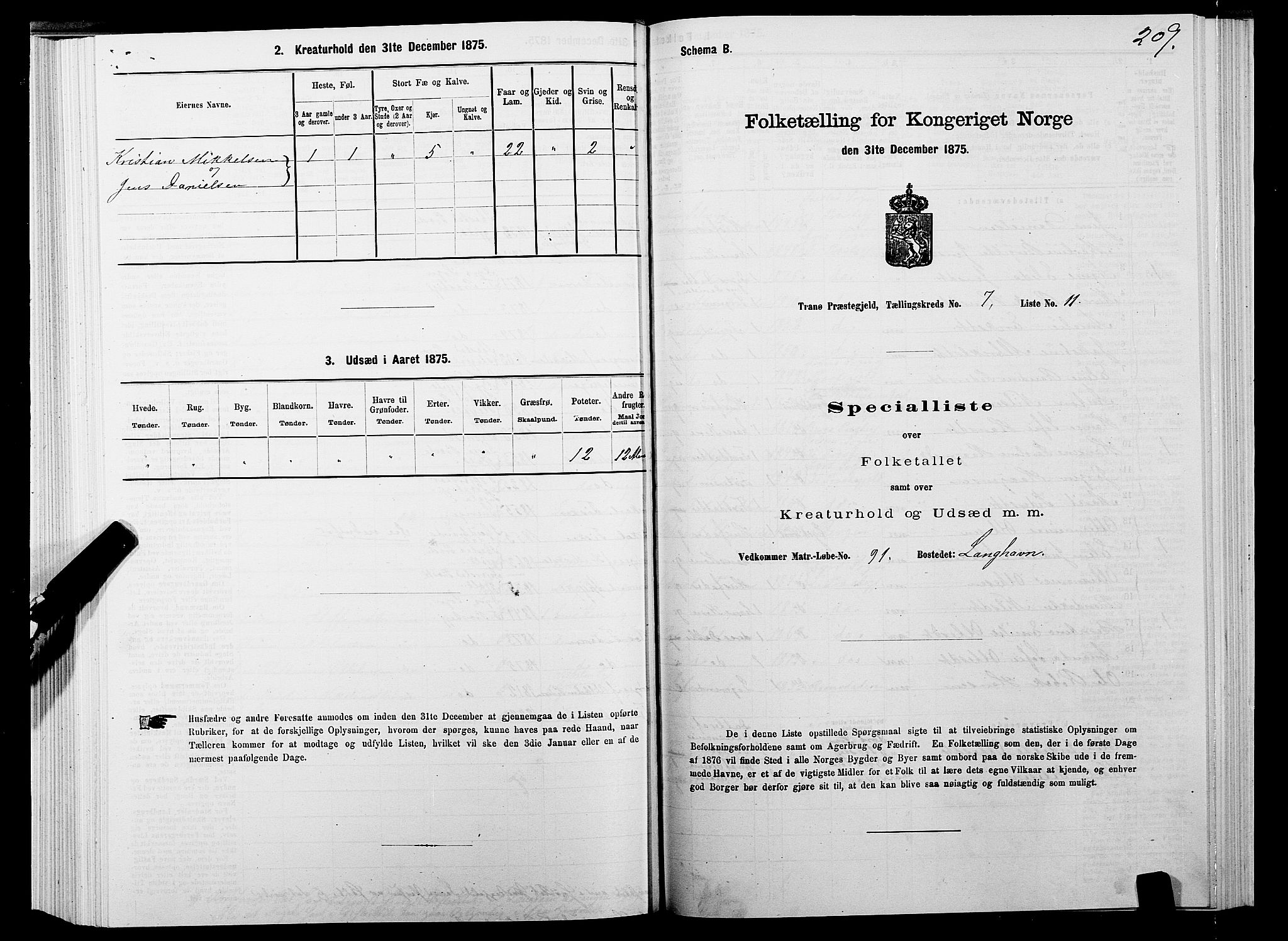 SATØ, Folketelling 1875 for 1927P Tranøy prestegjeld, 1875, s. 3209