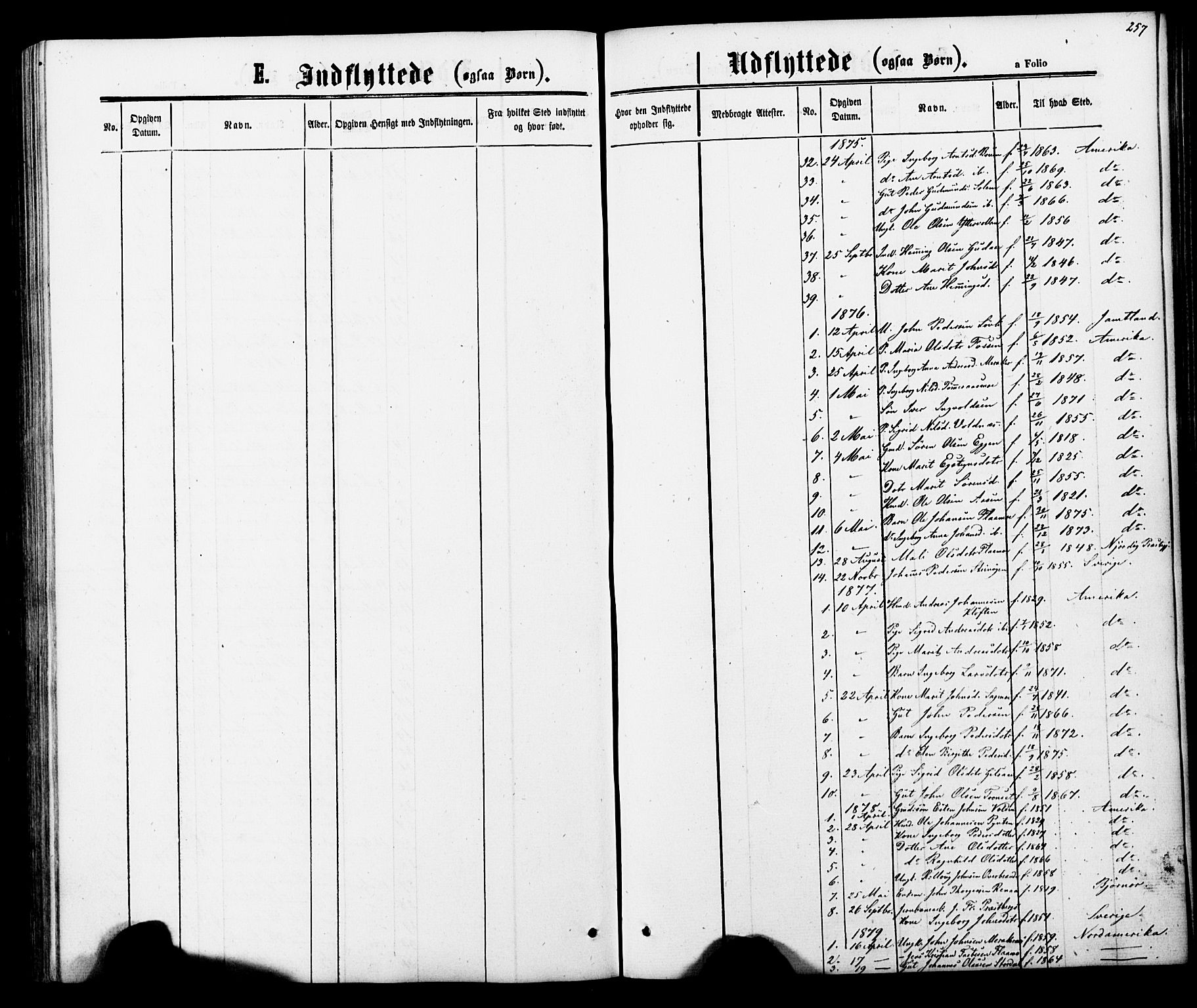 Ministerialprotokoller, klokkerbøker og fødselsregistre - Nord-Trøndelag, SAT/A-1458/706/L0049: Klokkerbok nr. 706C01, 1864-1895, s. 257