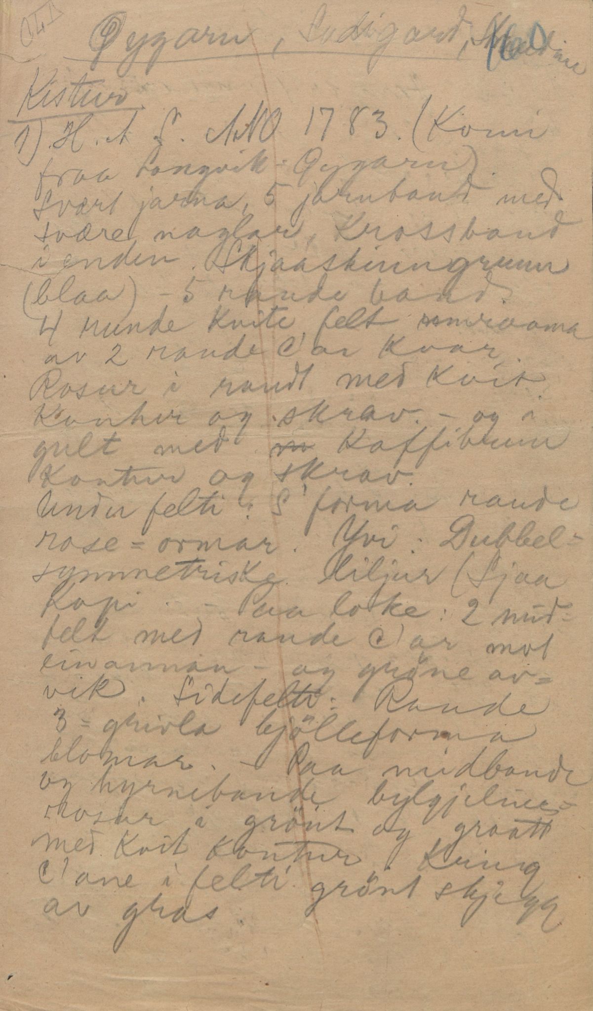 Rikard Berge, TEMU/TGM-A-1003/F/L0004/0048: 101-159 / 151 Beskrivelse av innbo, rosemåling etc. , 1910-1950, s. 160