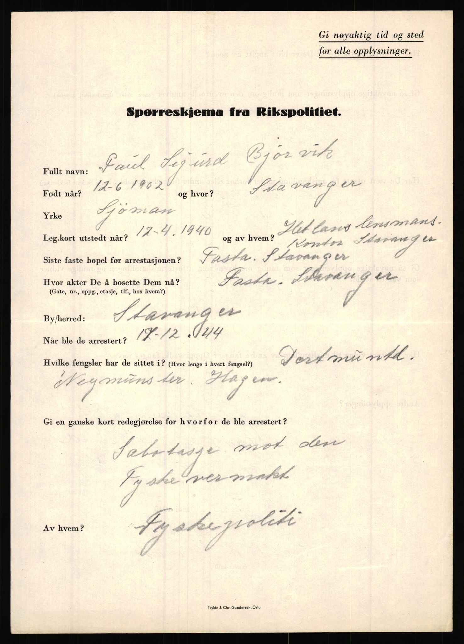 Rikspolitisjefen, AV/RA-S-1560/L/L0002: Berg, Alf - Bråthen, Thorleif, 1940-1945, s. 625