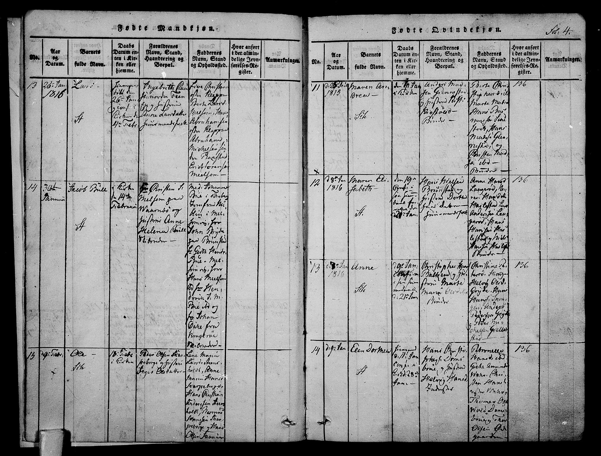 Stokke kirkebøker, AV/SAKO-A-320/F/Fa/L0005: Ministerialbok nr. I 5, 1815-1826, s. 4
