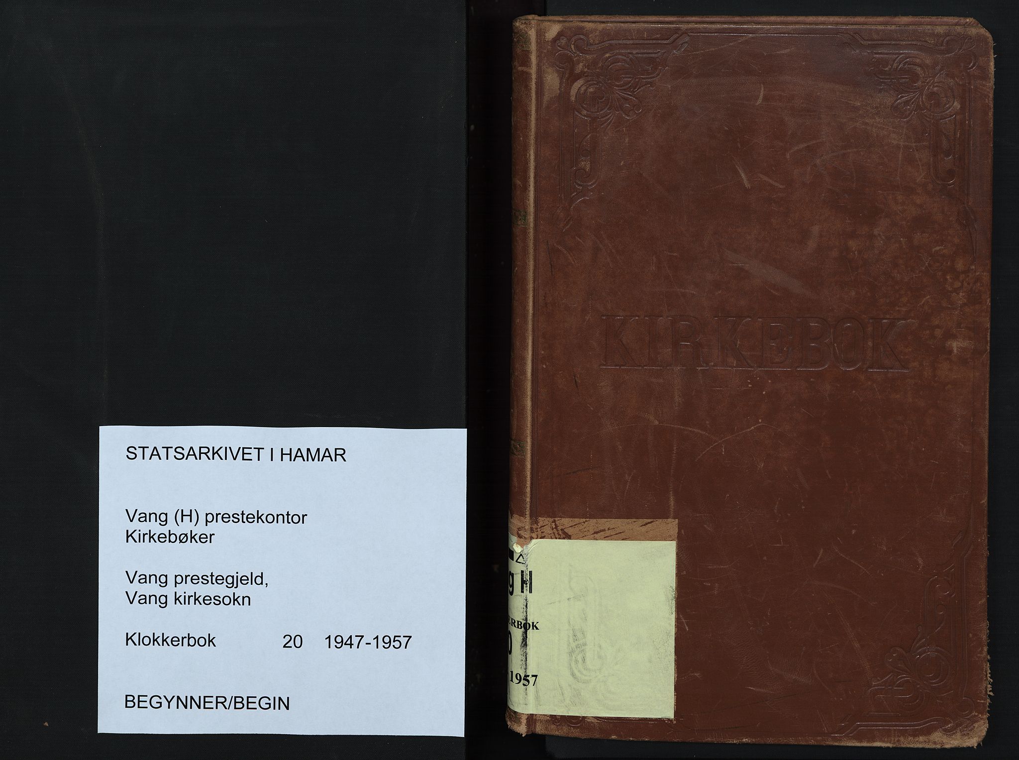 Vang prestekontor, Hedmark, SAH/PREST-008/H/Ha/Hab/L0020: Klokkerbok nr. 20, 1947-1957