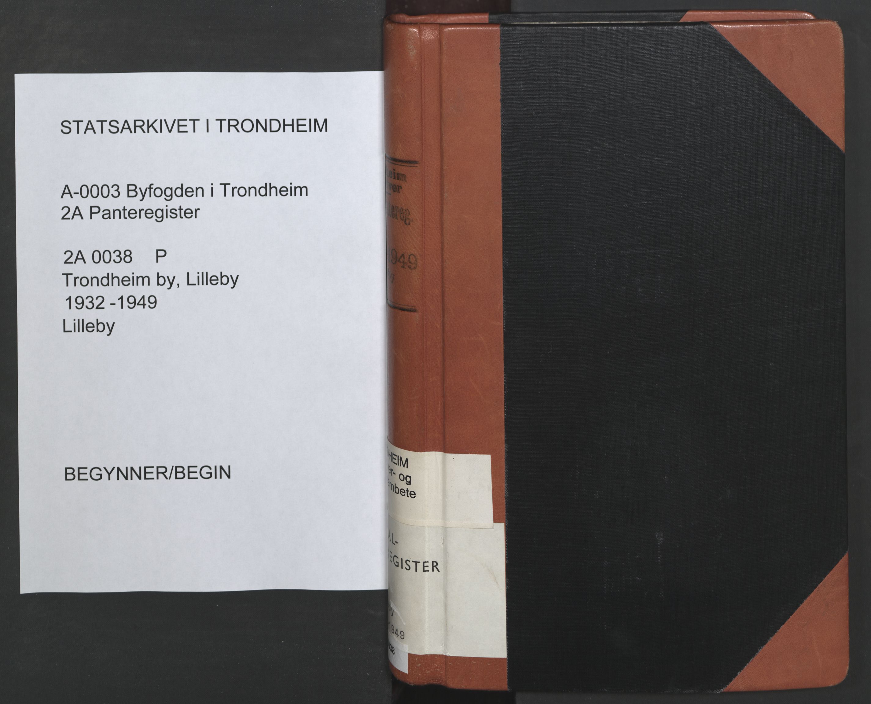 Trondheim byfogd, SAT/A-0003/1/2/2A/L0038: Panteregister nr. P / 2A 38, 1932-1949